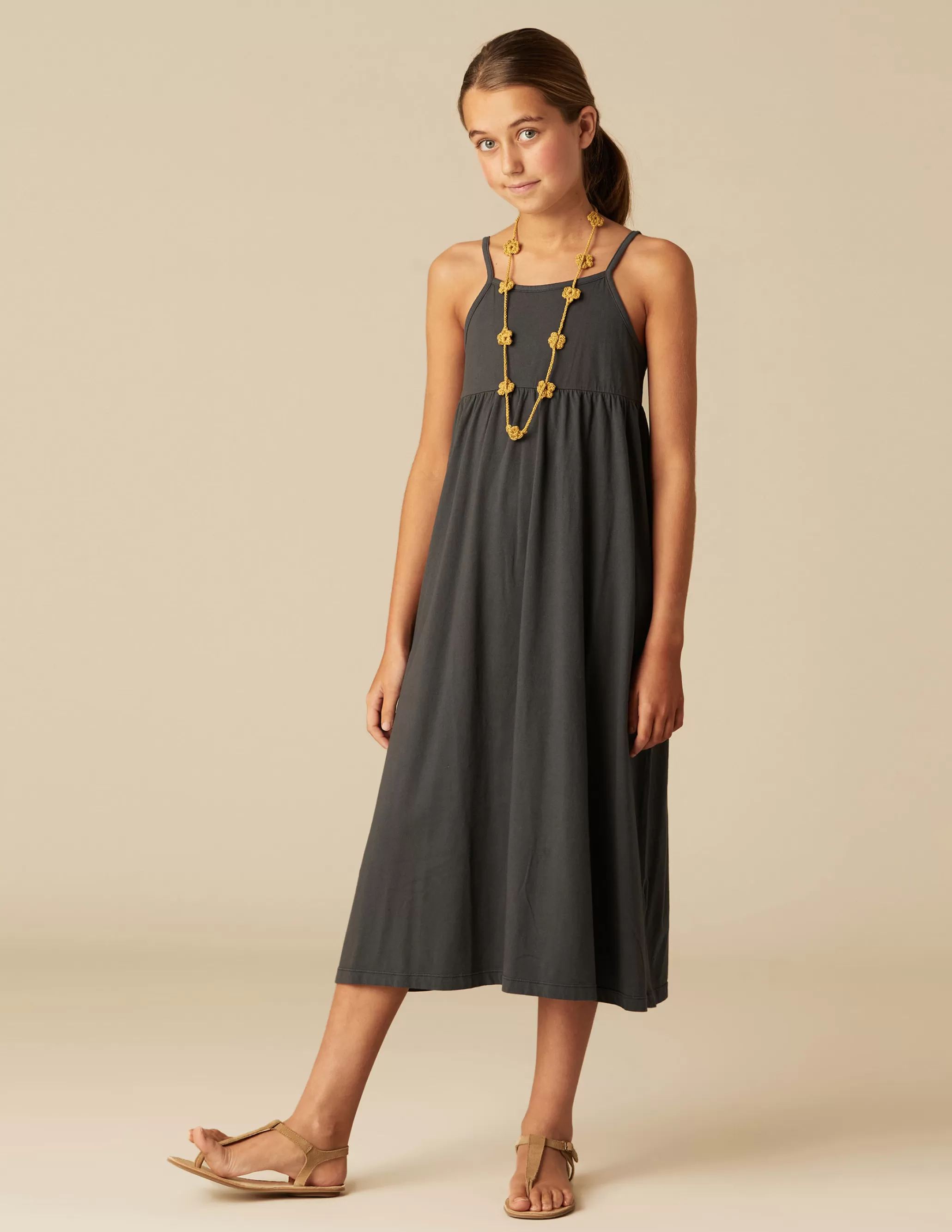 Nicoli ANTHRACITE COTTON DRESS< Dresses