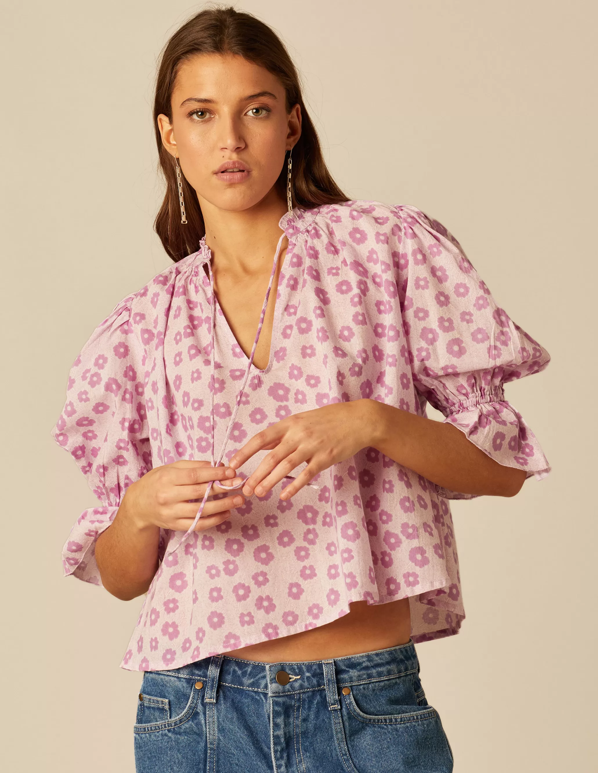 Nicoli BERRY FLOWER PRINT SHIRT< Shirts & Blouses