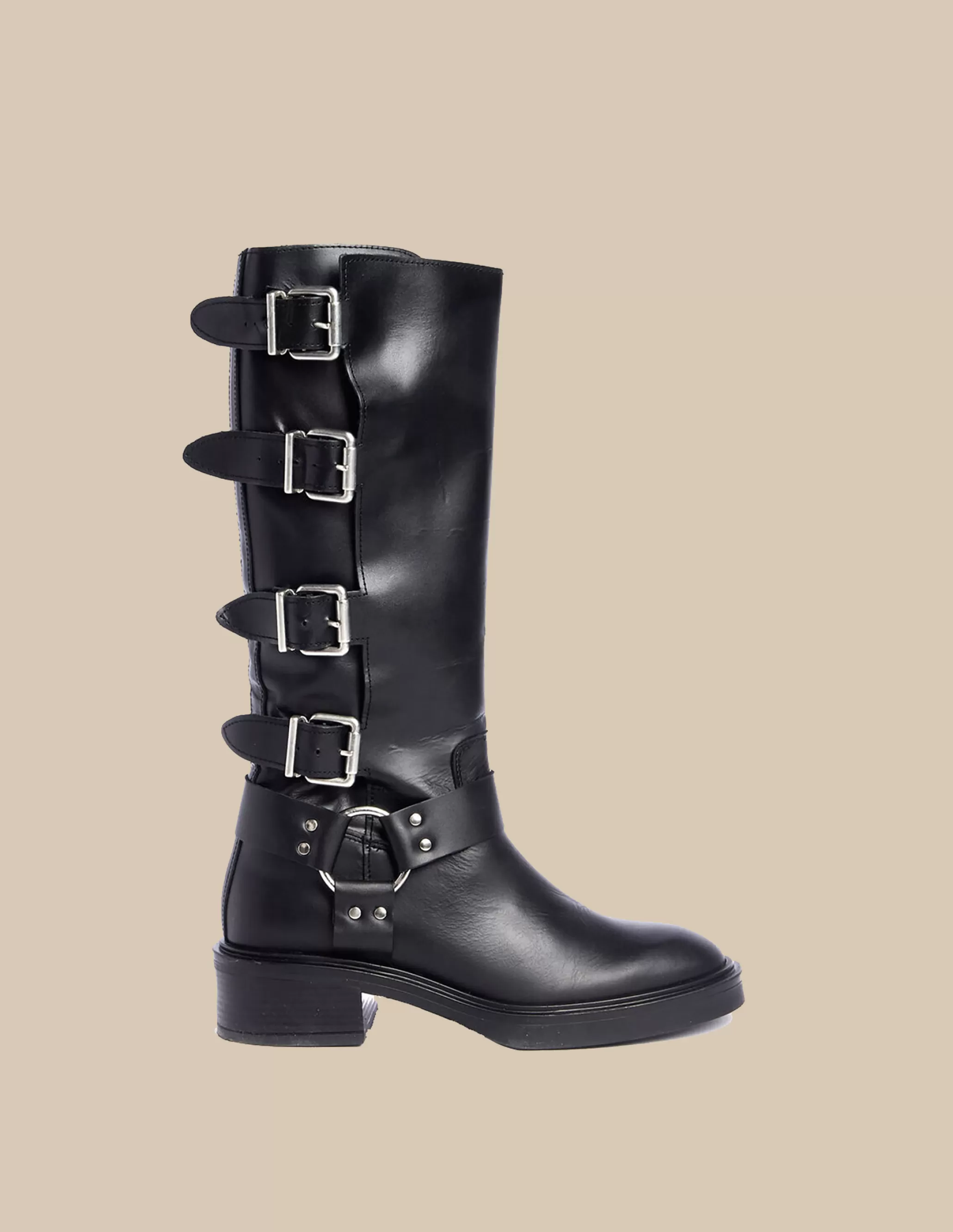 Nicoli Black Boots With Buckles< Shoes