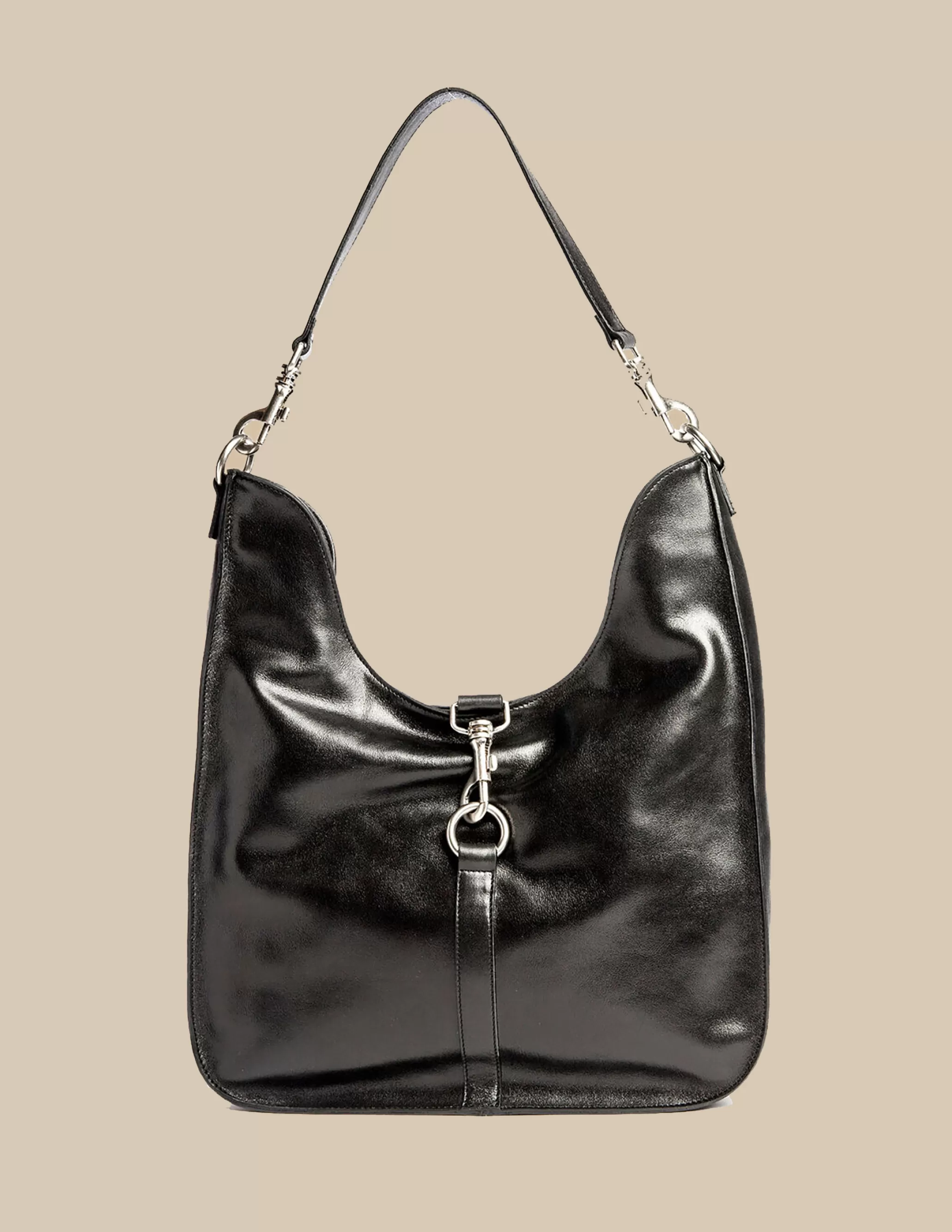 Nicoli BLACK BUCKLE SHOPPING BAG< Bags