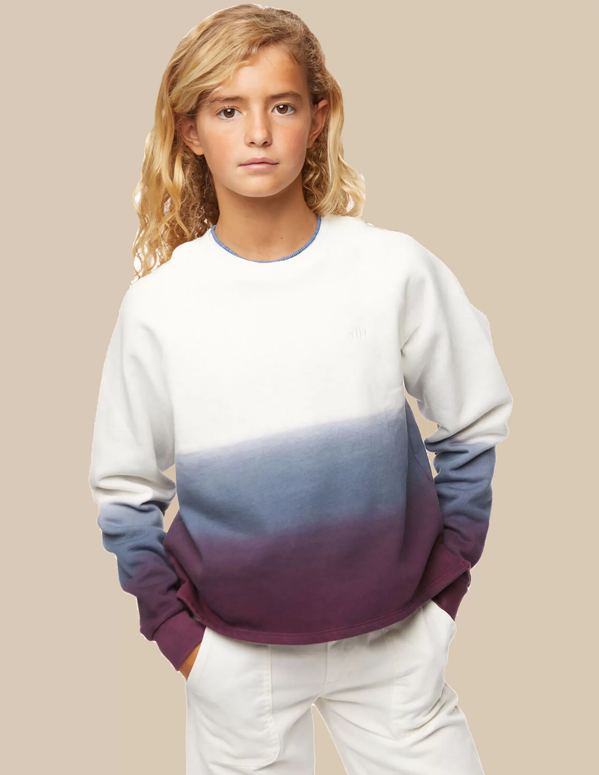 Nicoli BLUE AND BERRY TIE-DYE SWEATSHIRT< Sweatshirts