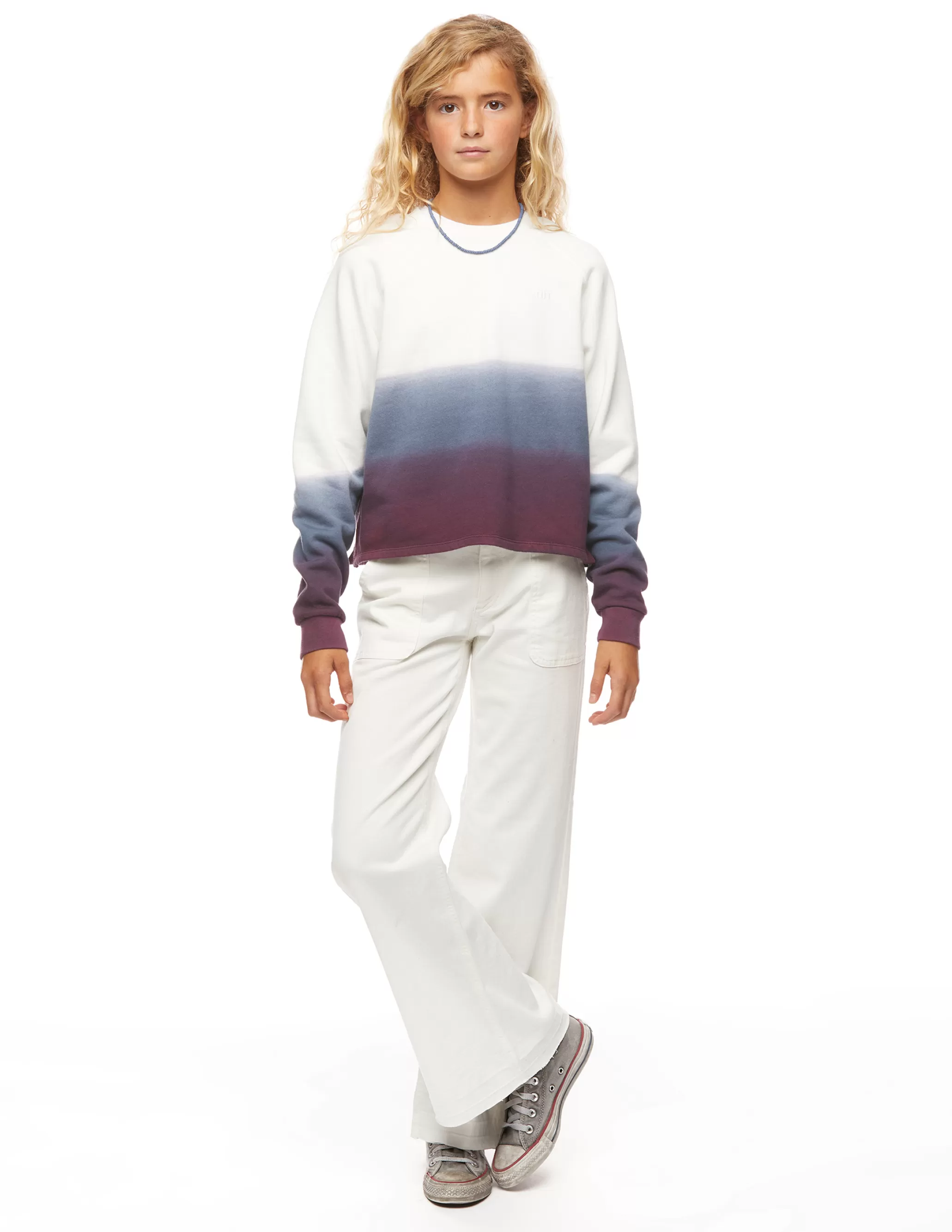 Nicoli BLUE AND BERRY TIE-DYE SWEATSHIRT< Sweatshirts