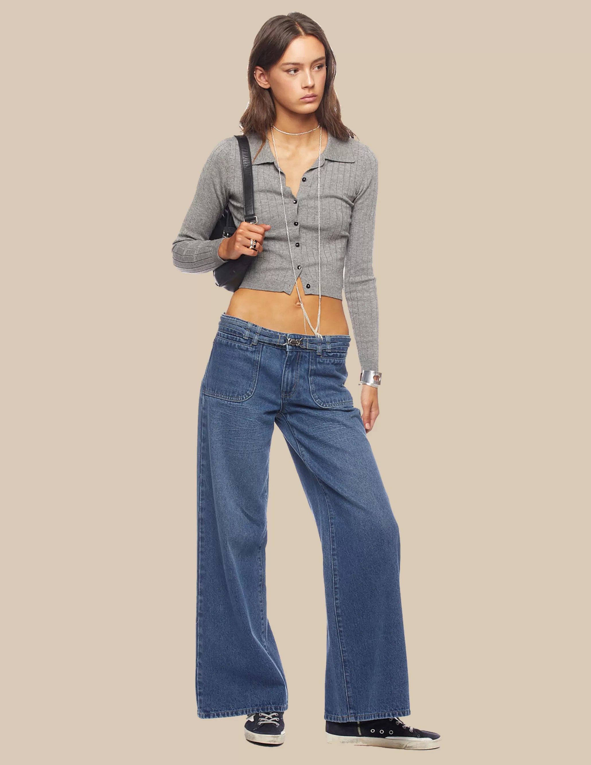 Nicoli BLUE BELTED JEANS< Trousers | Denim