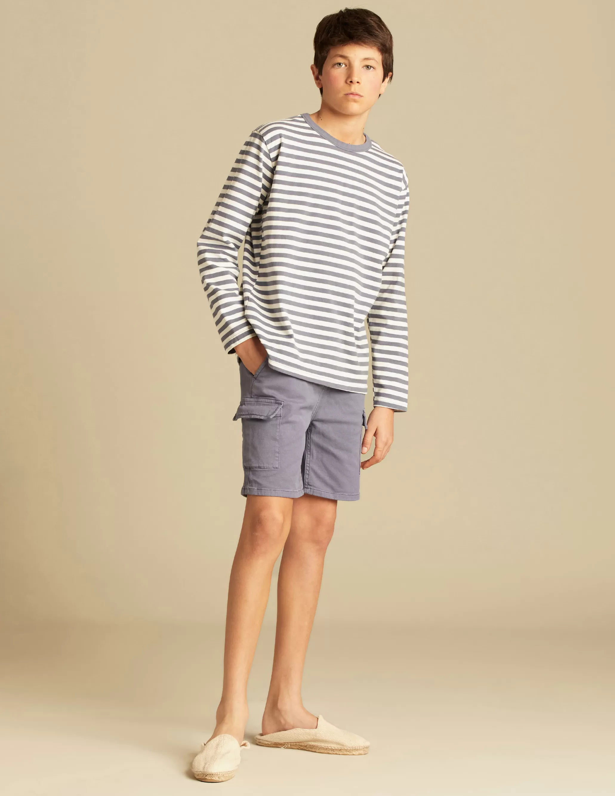 Nicoli BLUE CARGO SHORTS< Trousers