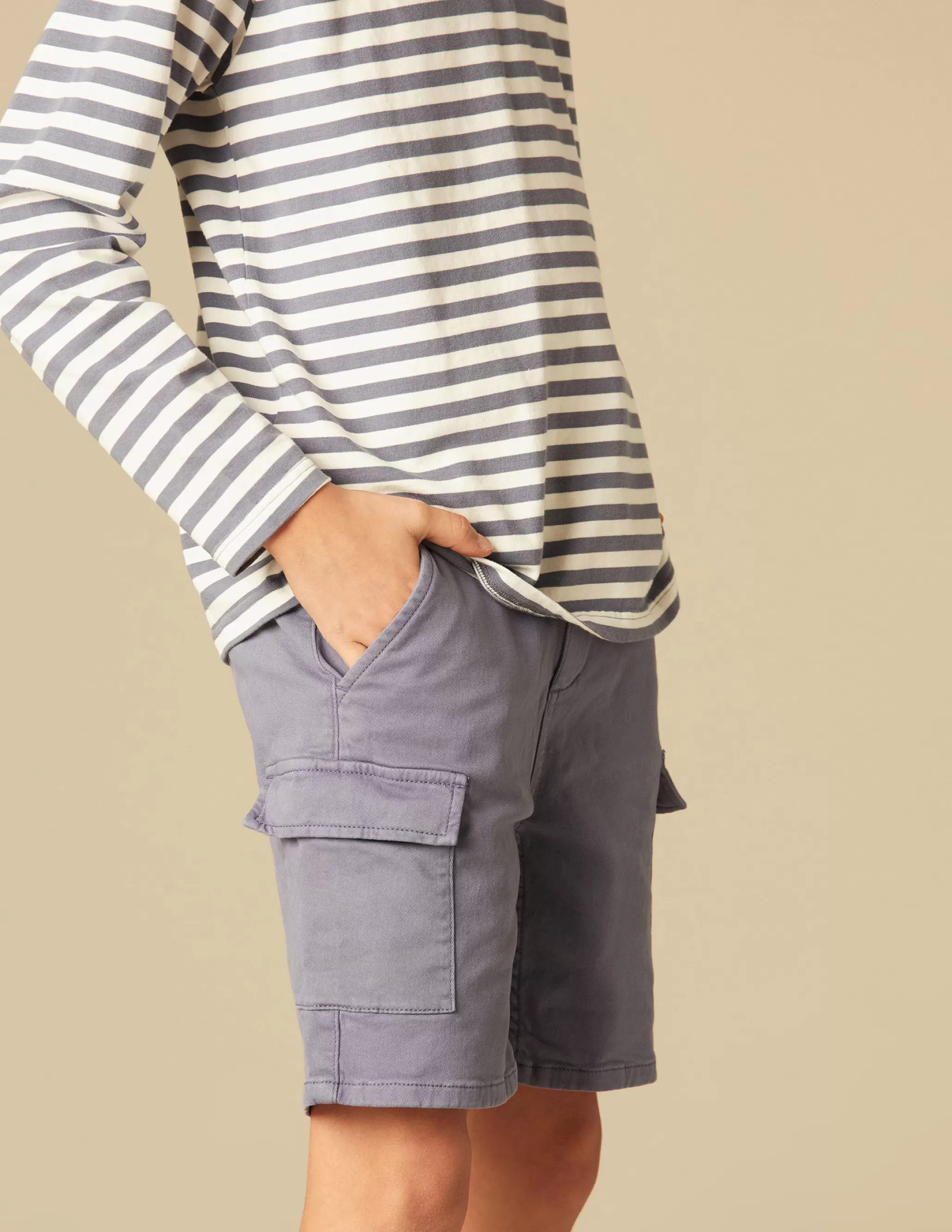 Nicoli BLUE CARGO SHORTS< Trousers