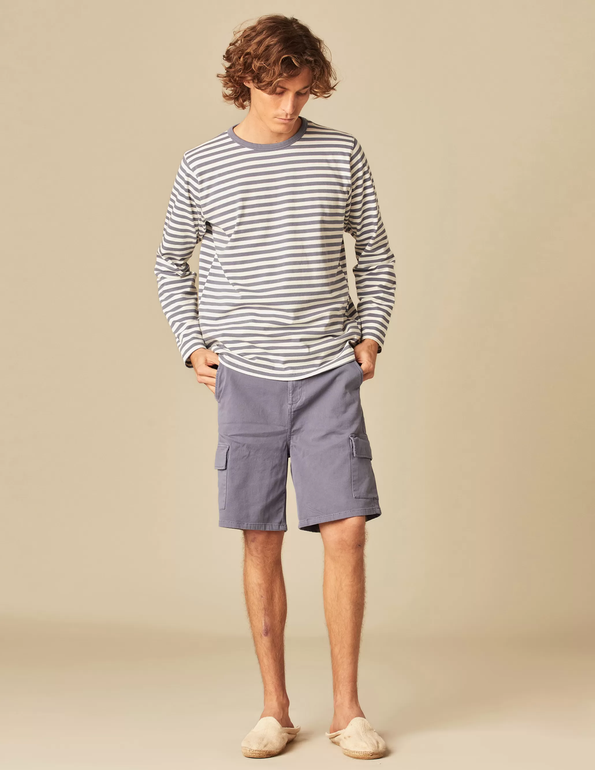 Nicoli BLUE CARGO SHORTS< Trousers