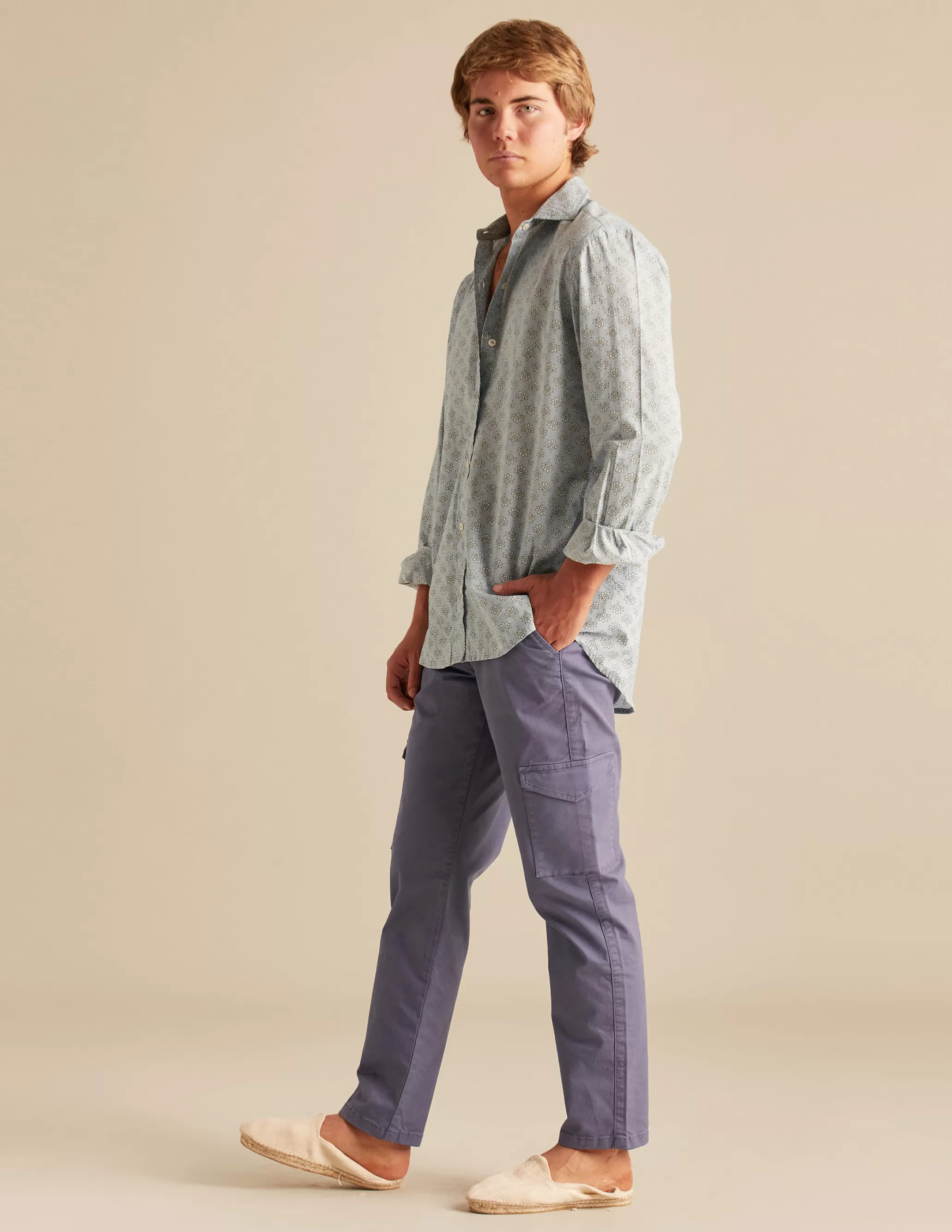 Nicoli BLUE CARGO TROUSERS< Trousers