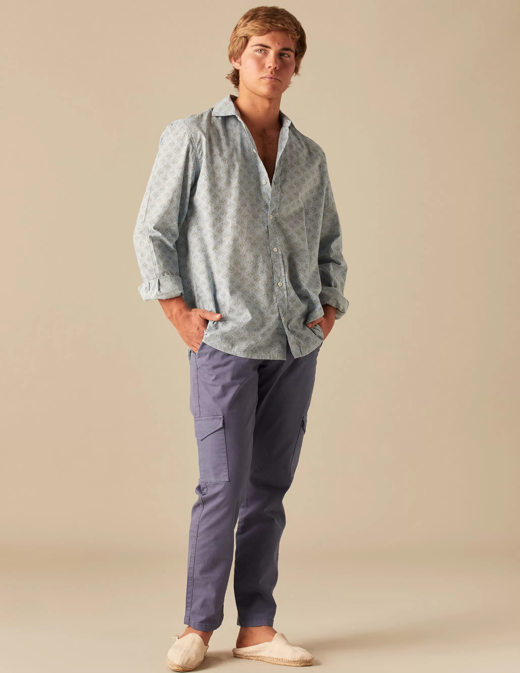 Nicoli BLUE CARGO TROUSERS< Trousers