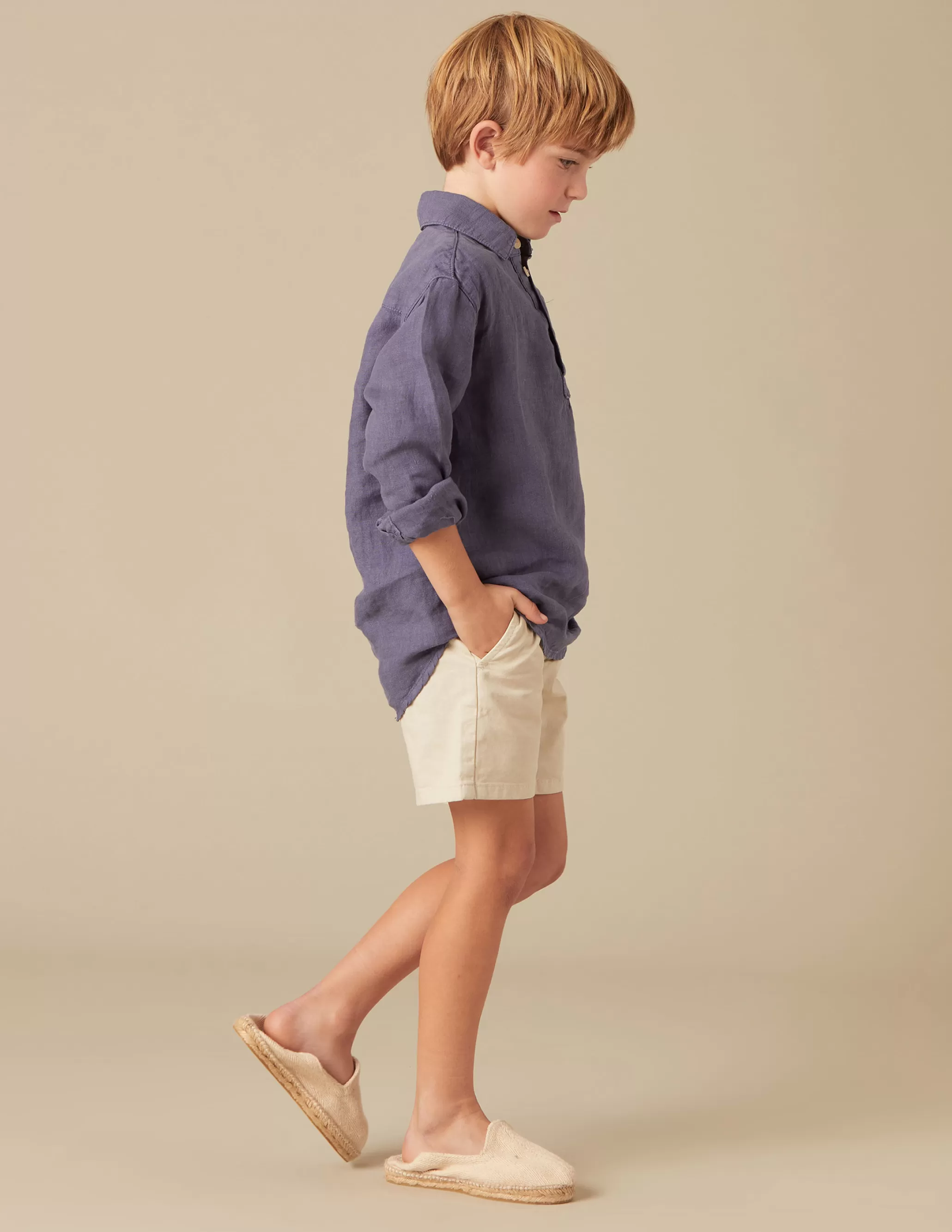 Nicoli BLUE LINEN SHIRT<BOY Shirts