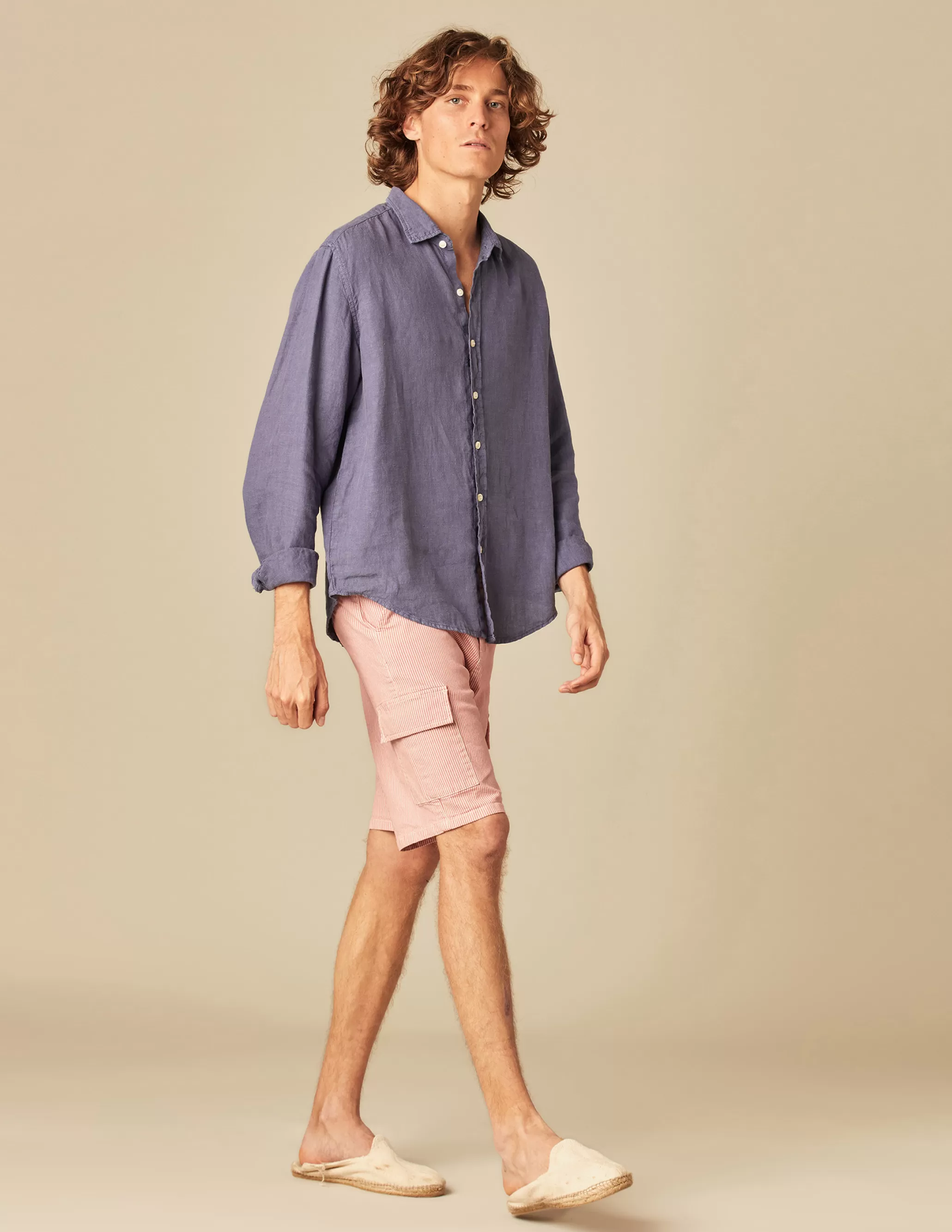 Nicoli BLUE LINEN SHIRT< Shirts