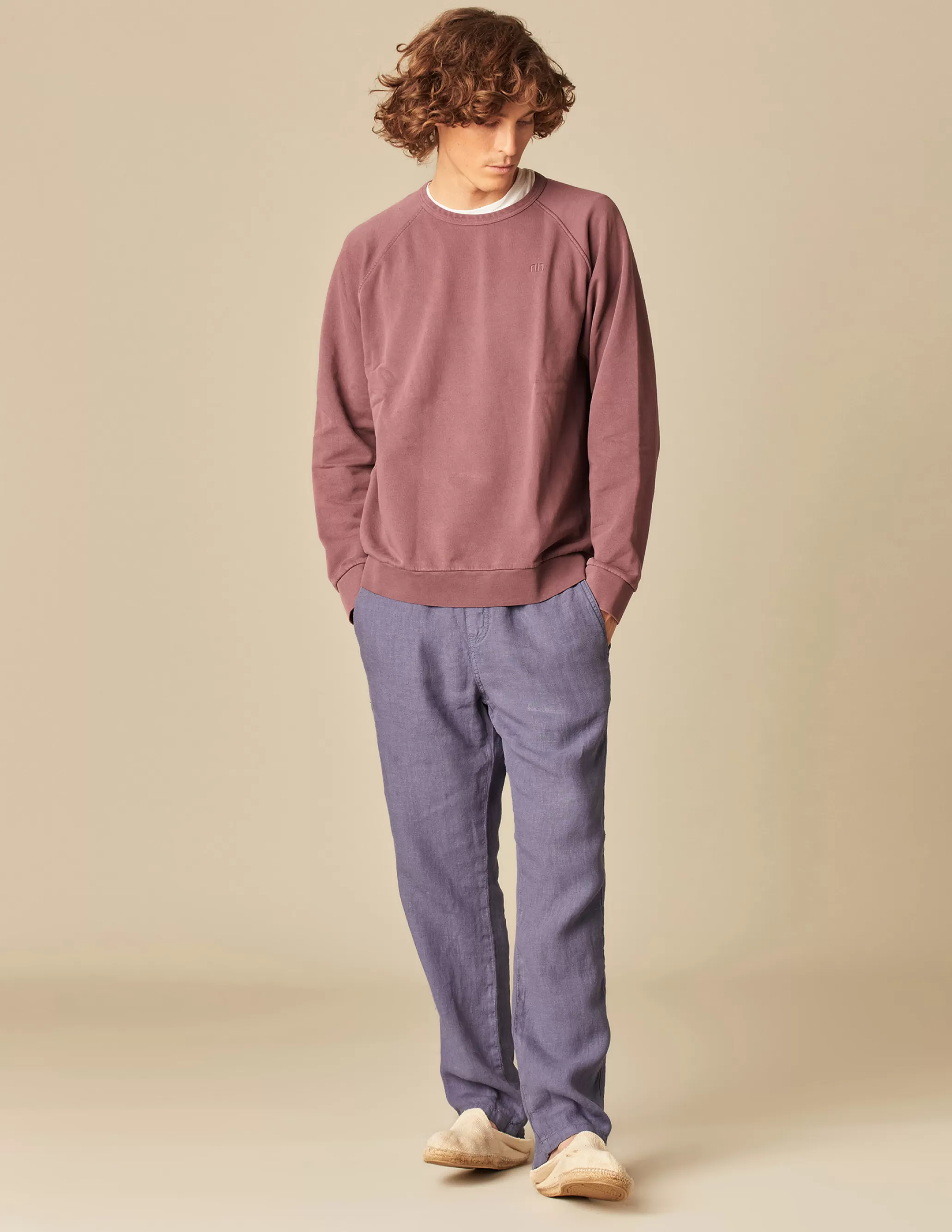 Nicoli BLUE LINEN TROUSERS< Trousers