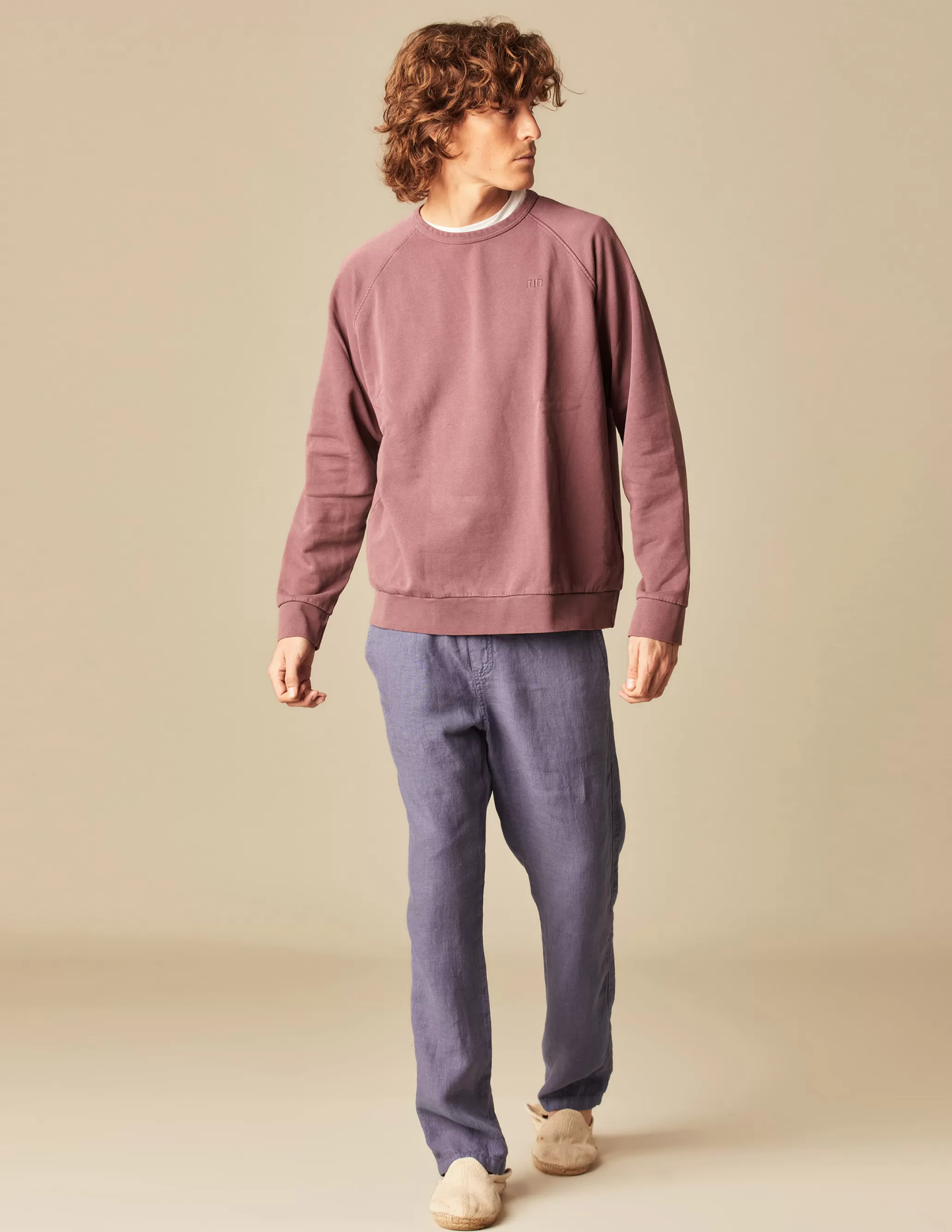 Nicoli BLUE LINEN TROUSERS< Trousers