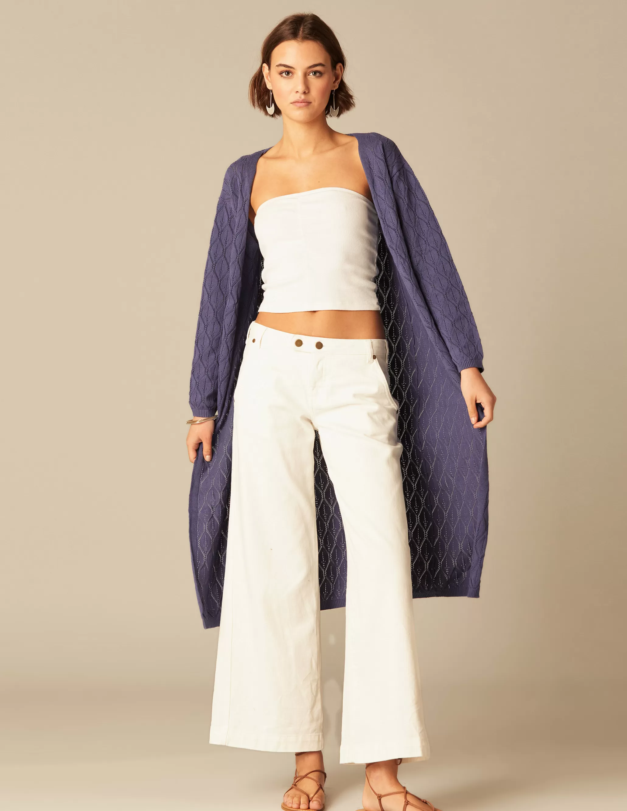 Nicoli BLUE LONG JACKET< Knitwear