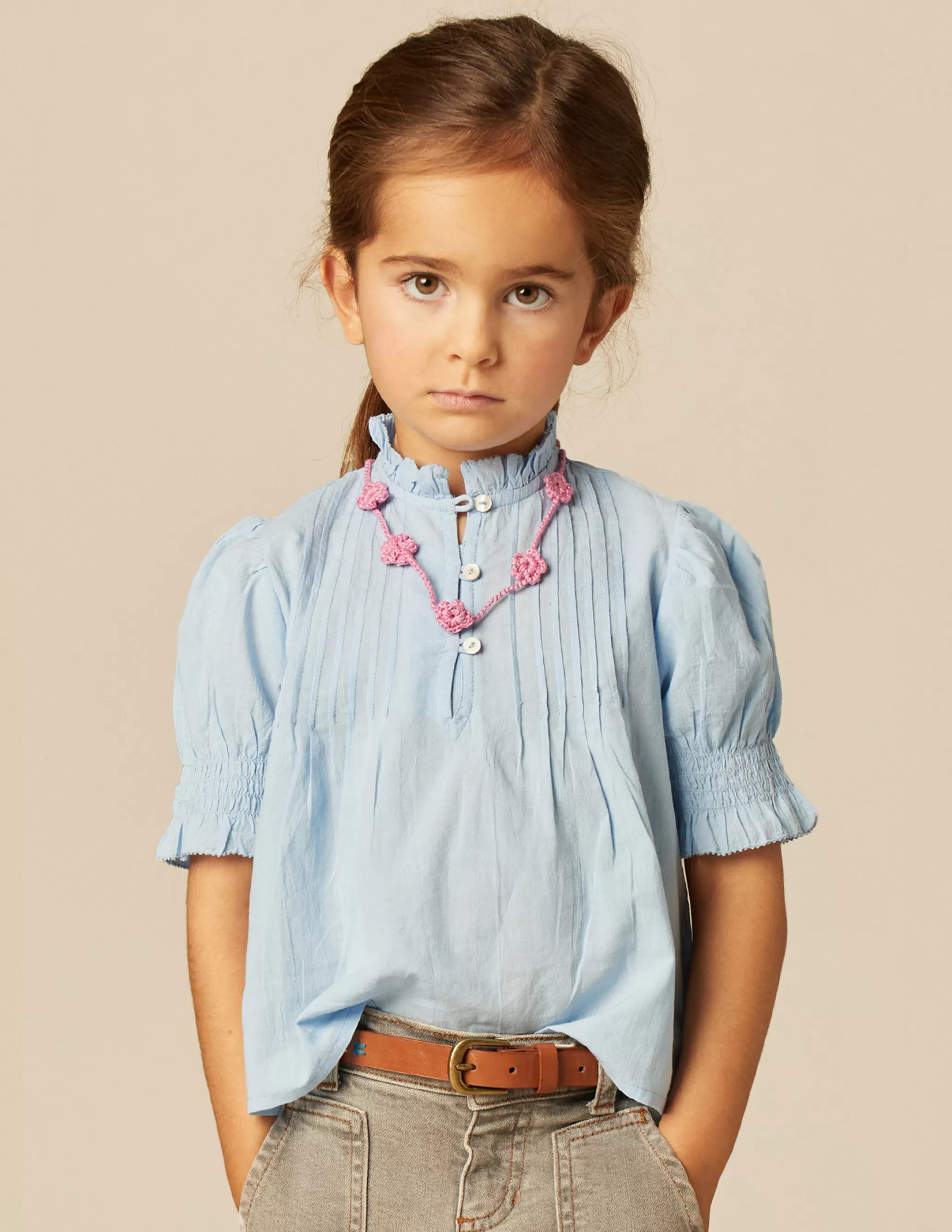 Nicoli BLUE PIN-TUCK SHIRT< Shirts