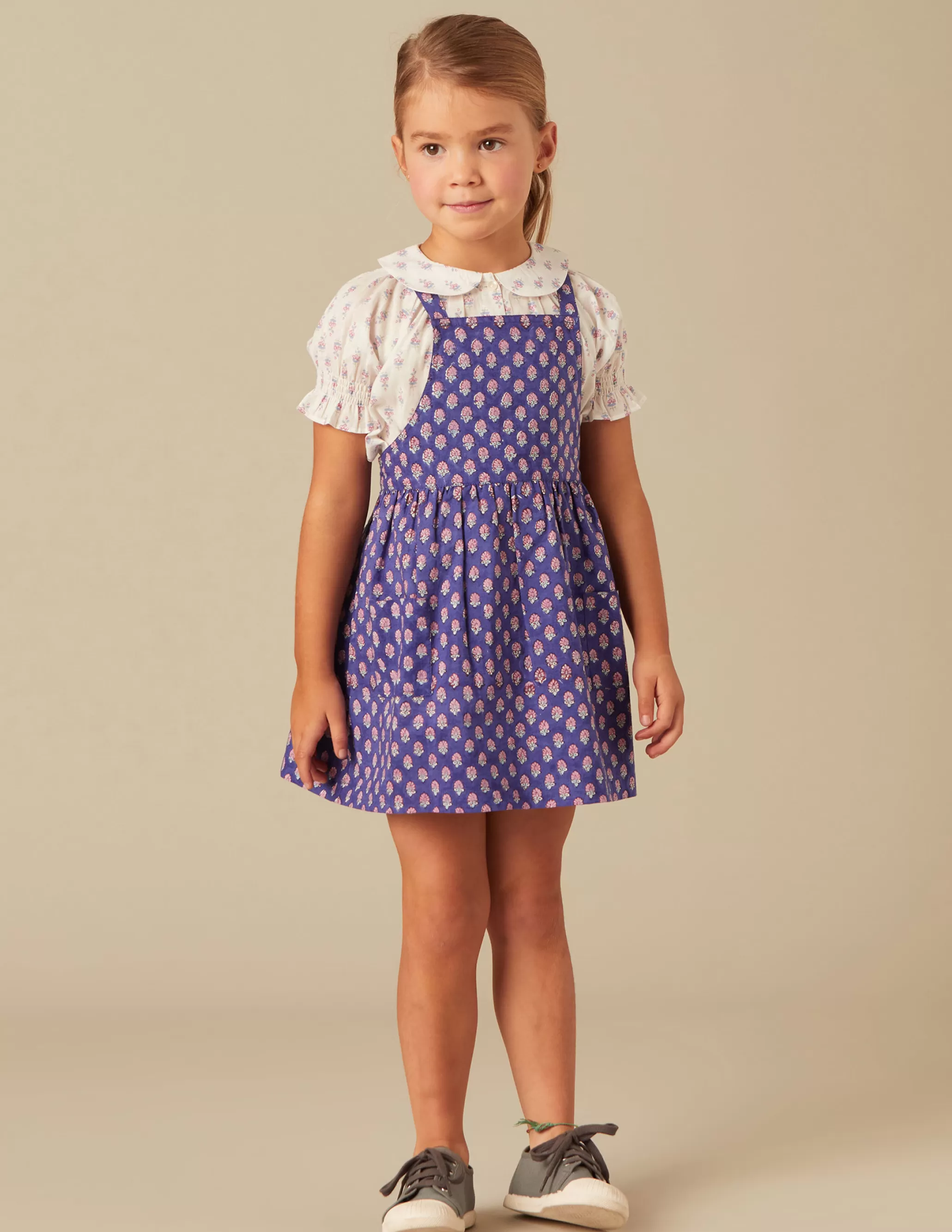 Nicoli BLUE PRINT PINAFORE DRESS< Skirts