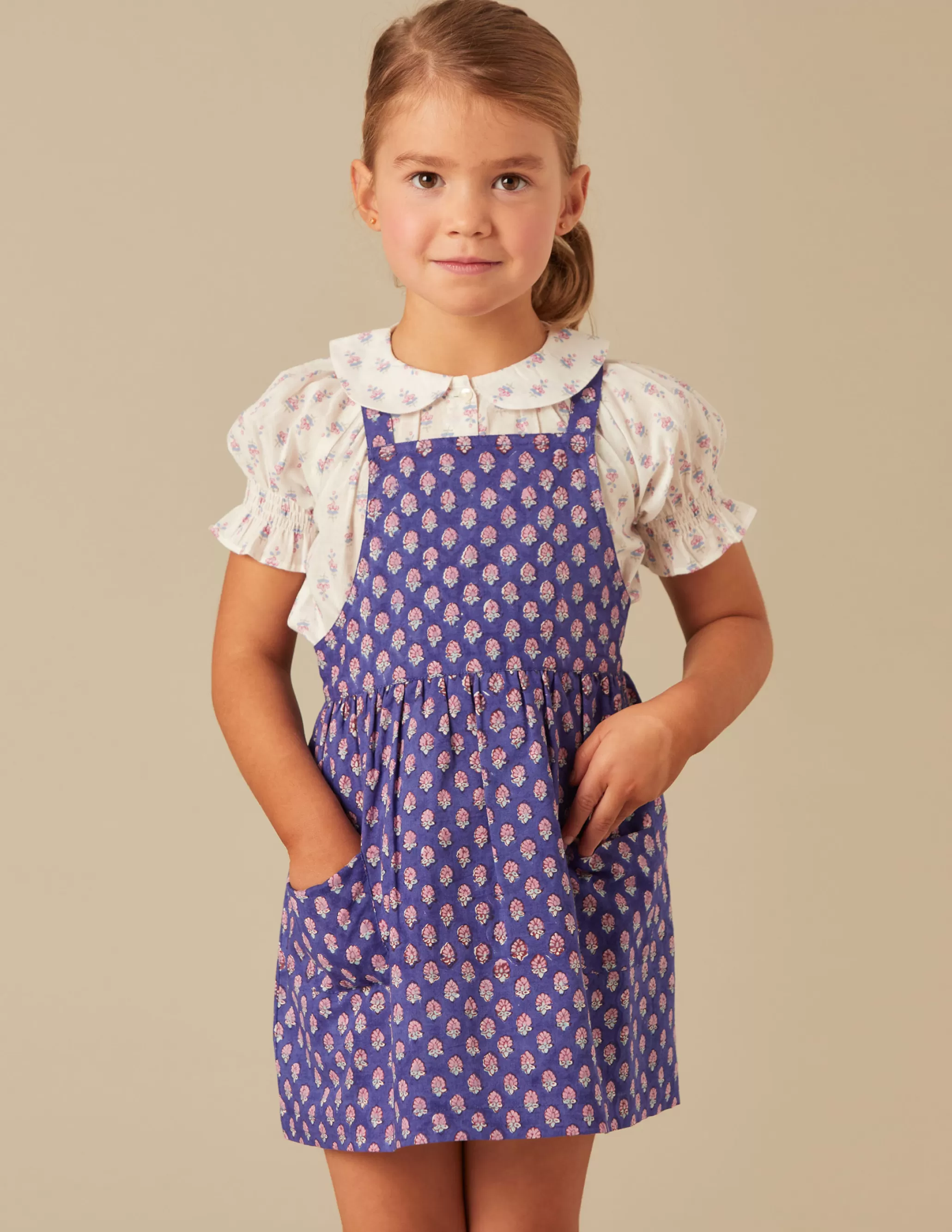 Nicoli BLUE PRINT PINAFORE DRESS< Skirts