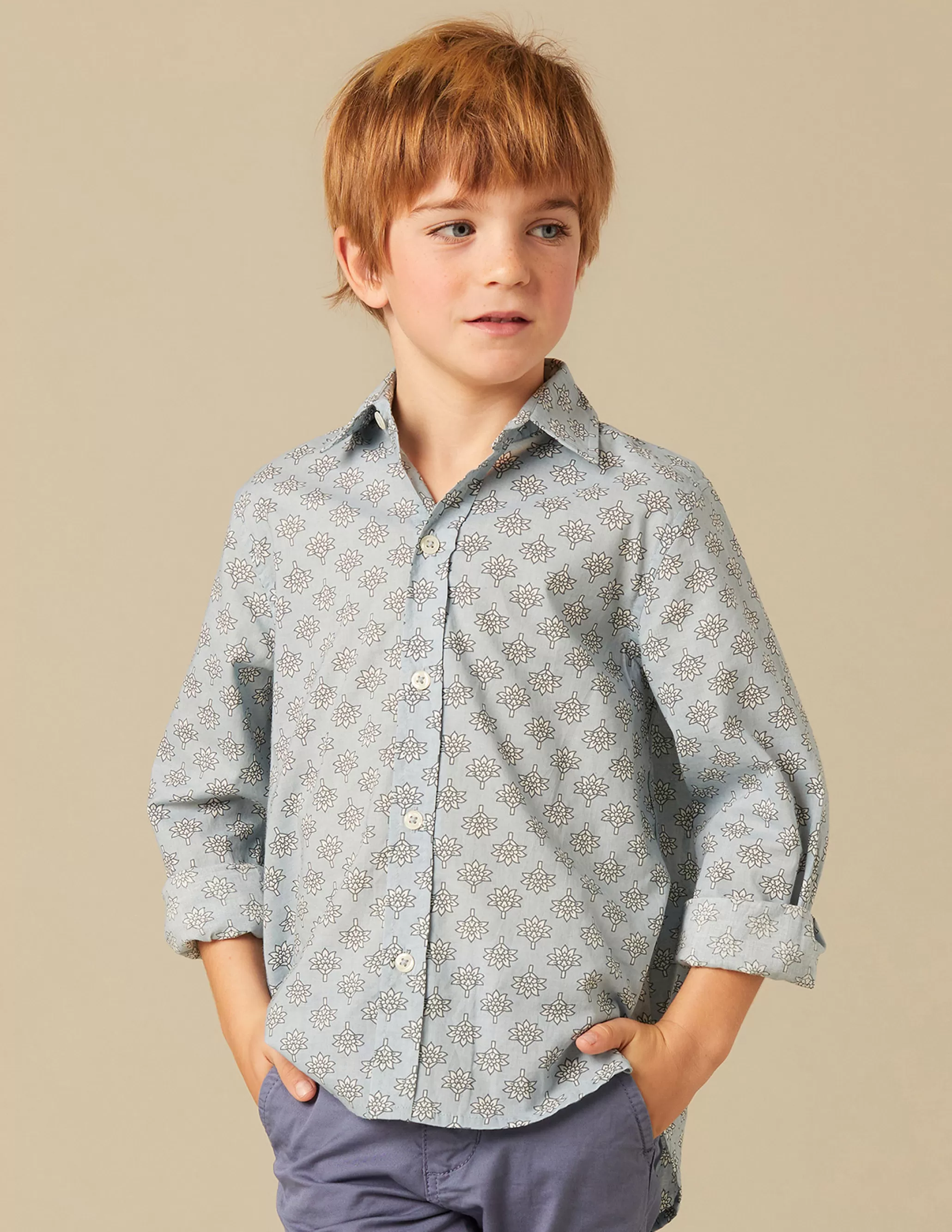 Nicoli BLUE PRINT SHIRT<BOY Shirts