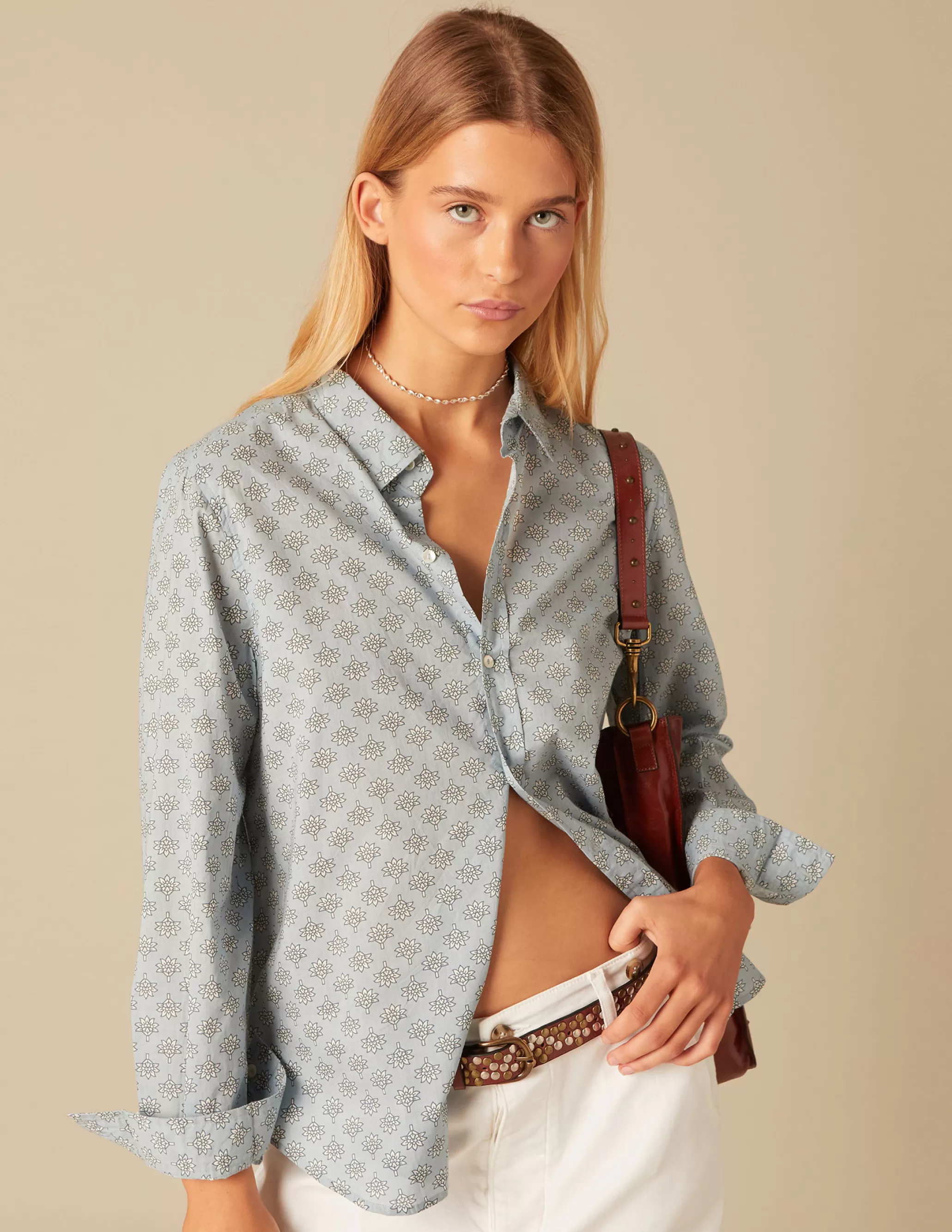 Nicoli BLUE PRINT SHIRT< Shirts & Blouses