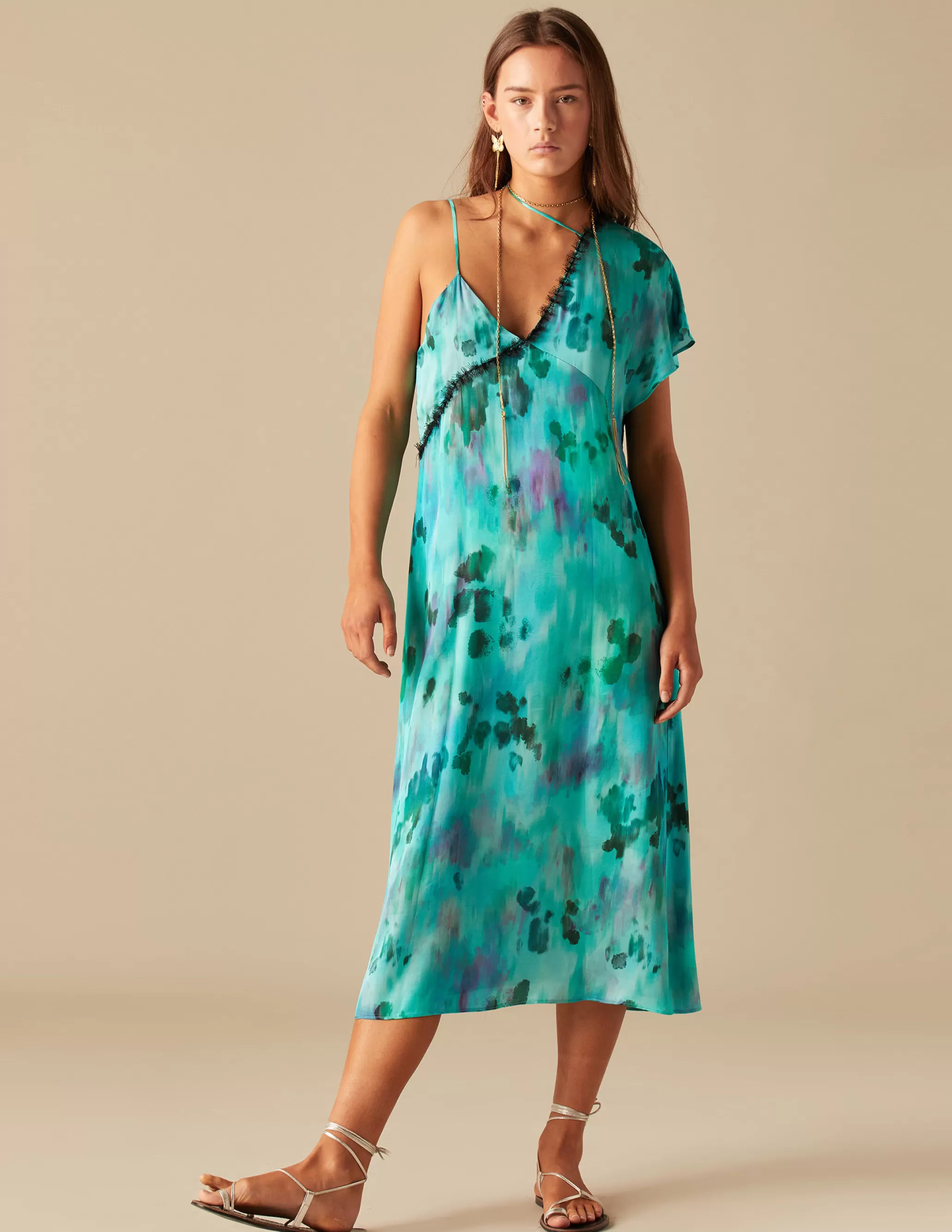 Nicoli BLUE PRINTED DRESS< Dresses