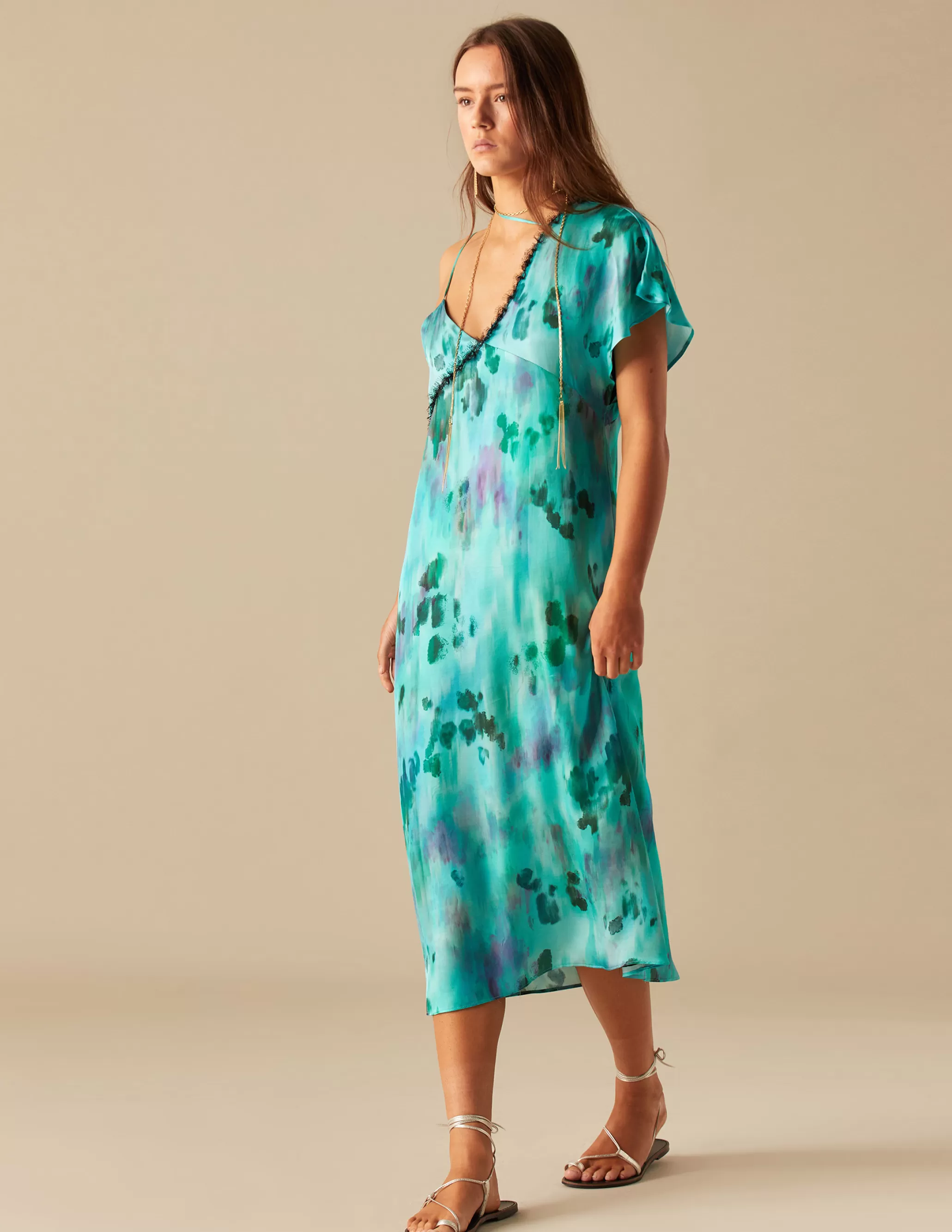 Nicoli BLUE PRINTED DRESS< Dresses