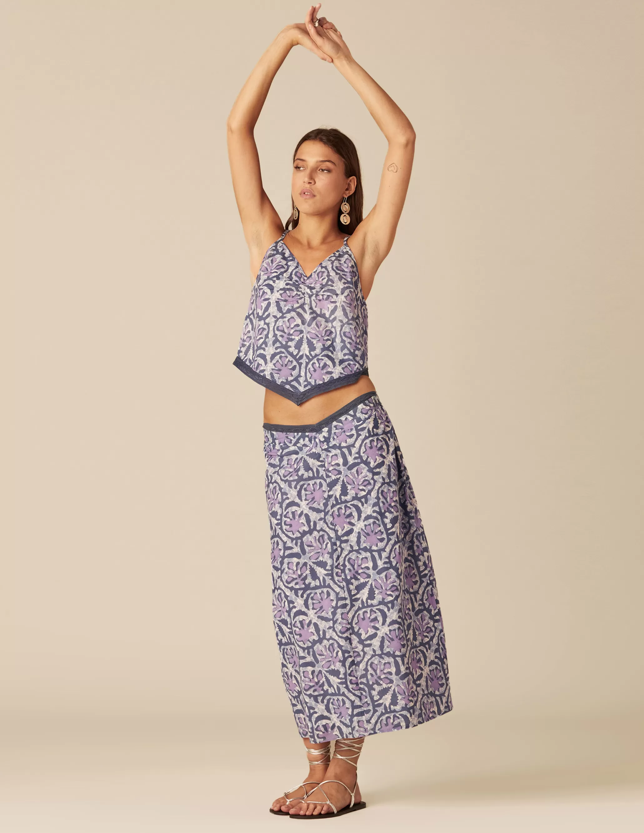 Nicoli BLUE PRINTED SKIRT< Skirts