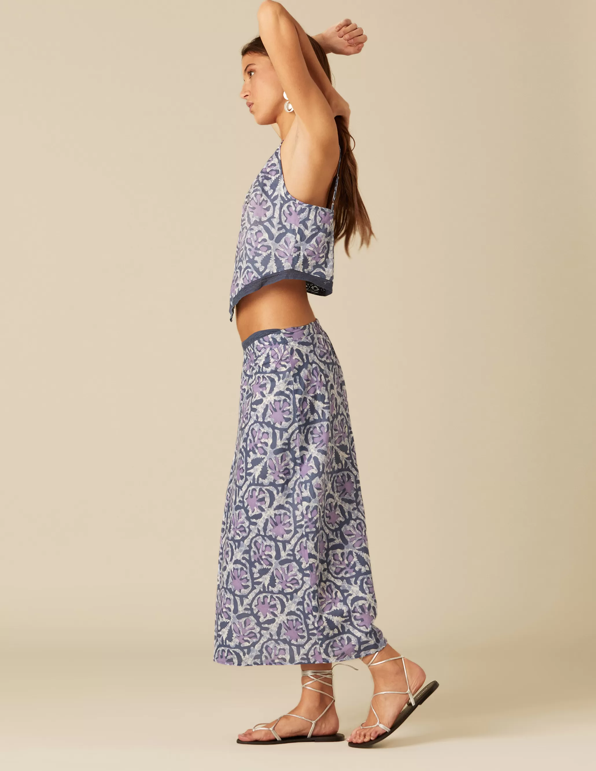 Nicoli BLUE PRINTED SKIRT< Skirts