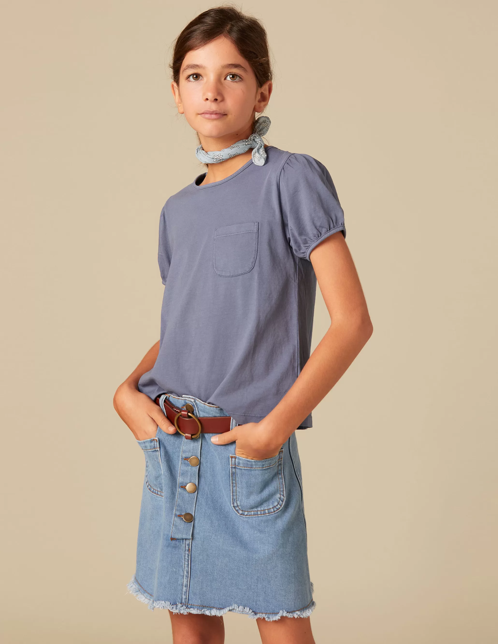 Nicoli BLUE SHORT-SLEEVED T-SHIRT< T-shirts