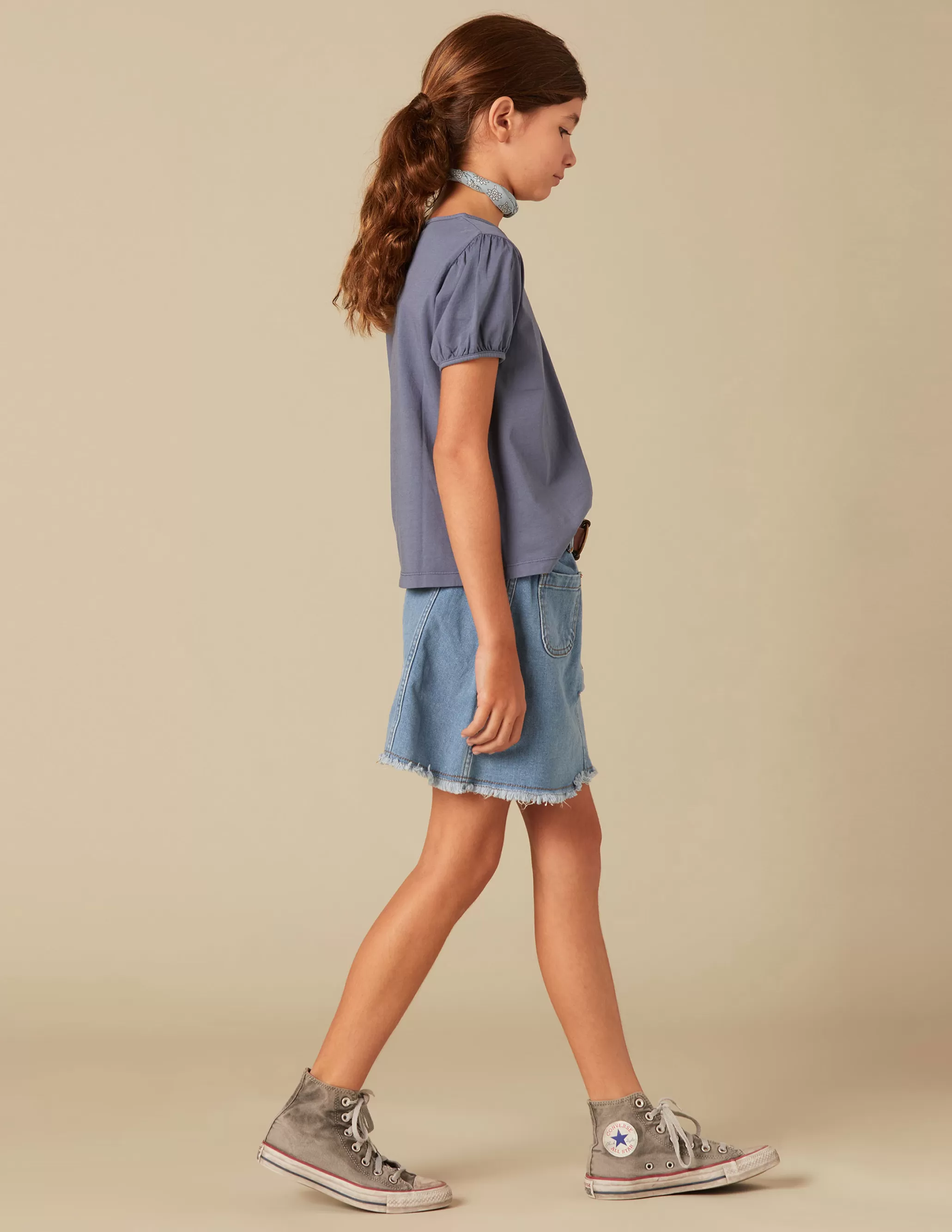 Nicoli BLUE SHORT-SLEEVED T-SHIRT< T-shirts