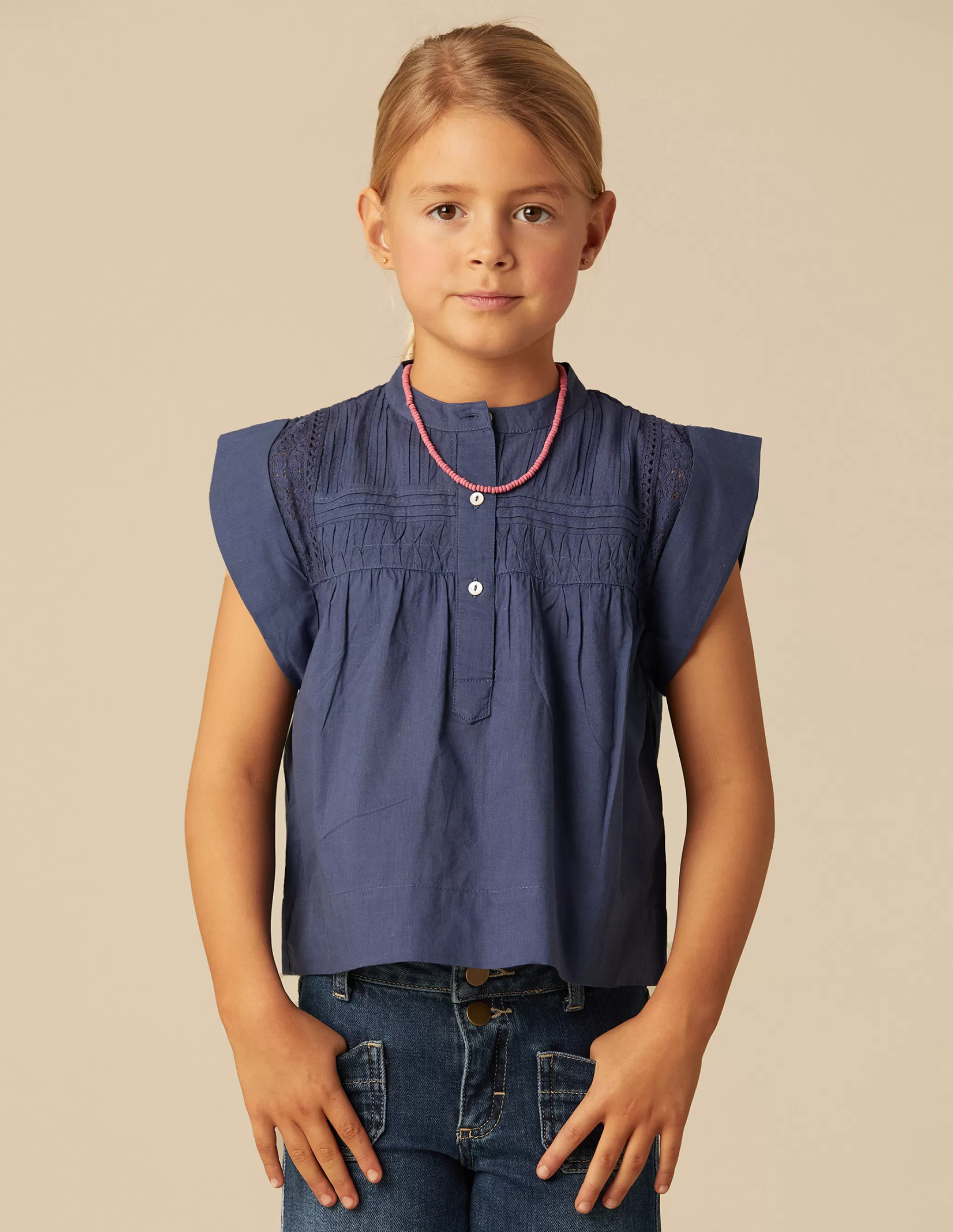 Nicoli BLUE SLEEVELESS SHIRT< Shirts