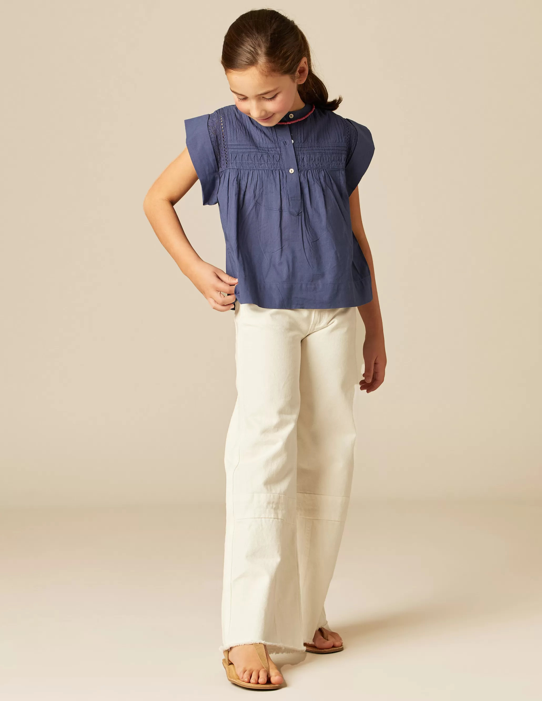 Nicoli BLUE SLEEVELESS SHIRT< Shirts