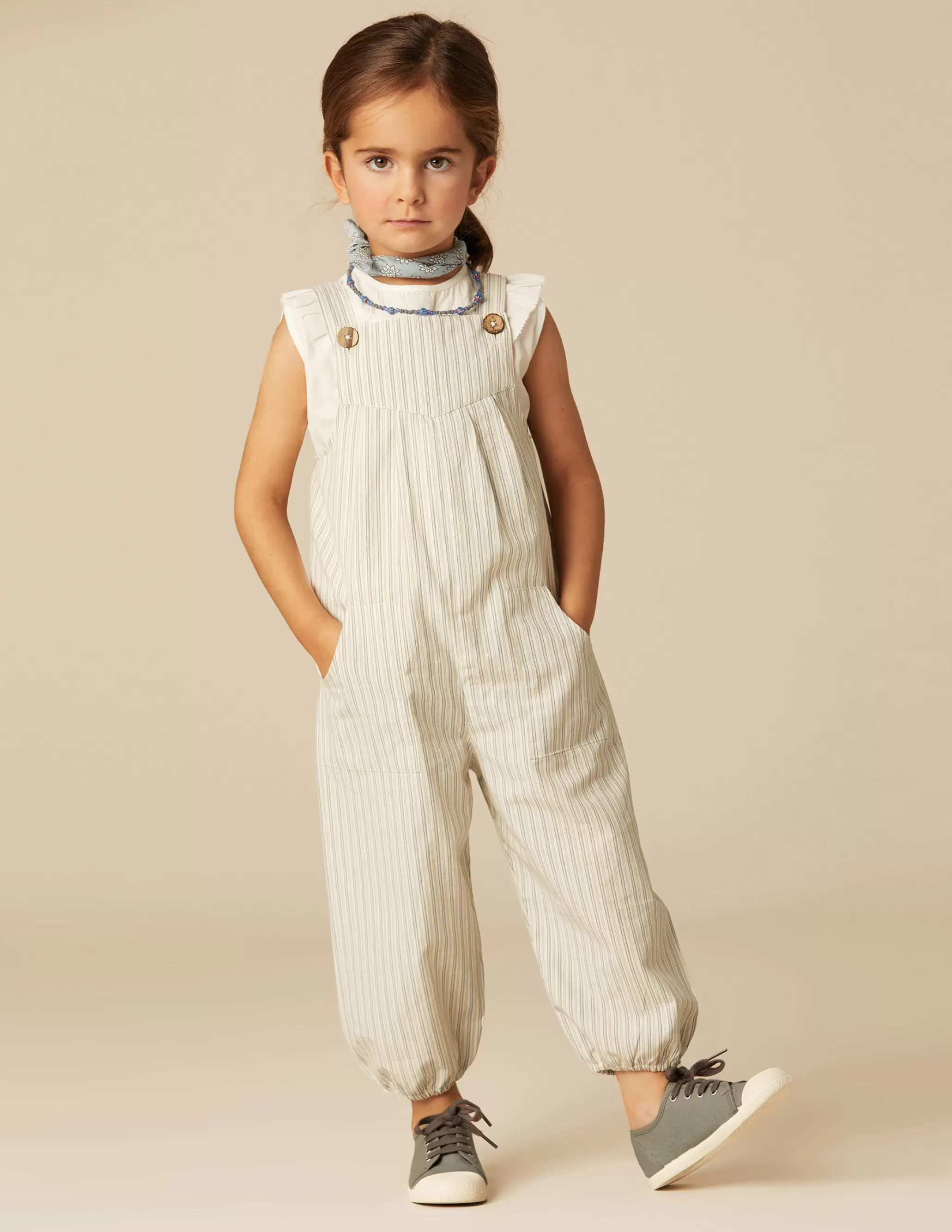 Nicoli BLUE STRIPED DUNGAREES< Playsuits & Dungarees