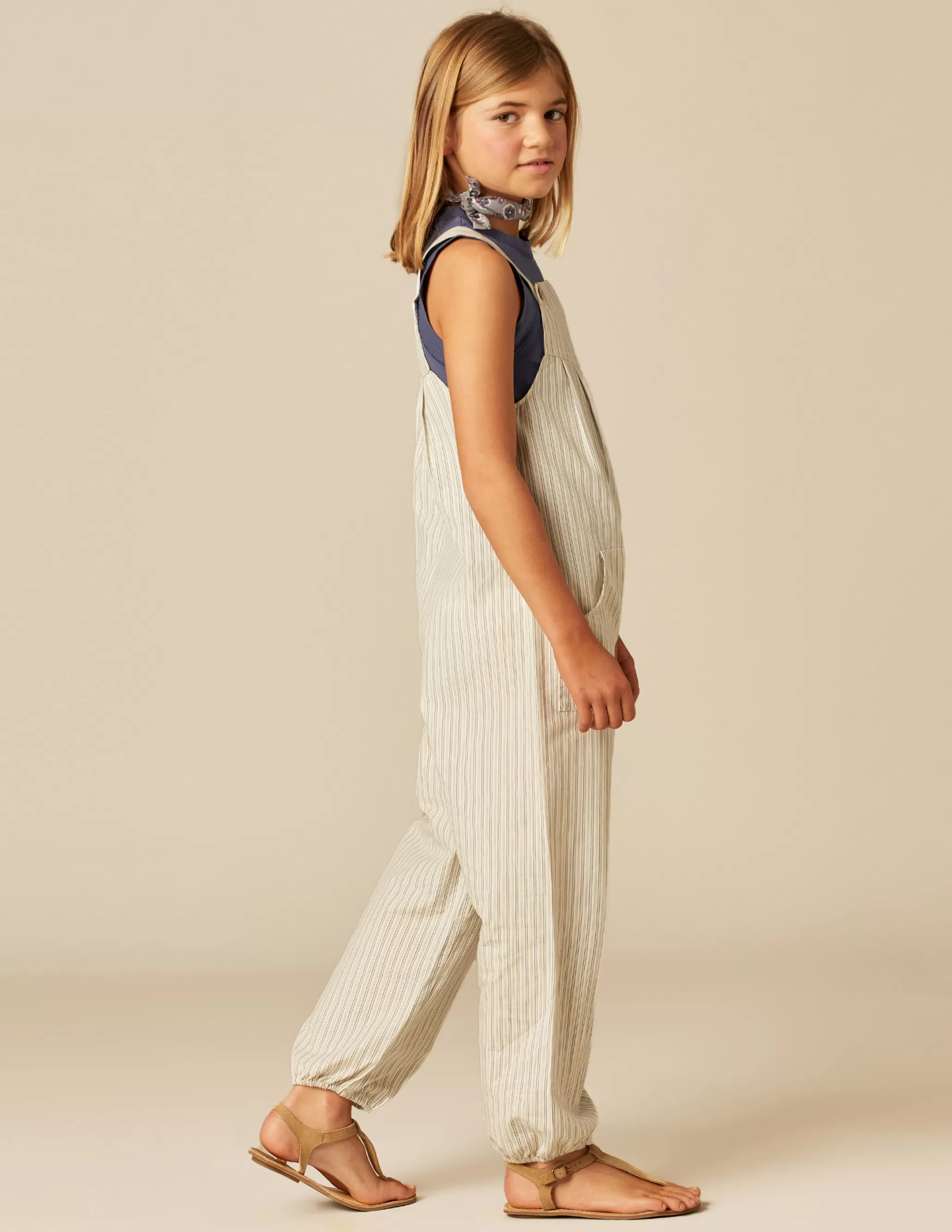 Nicoli BLUE STRIPED DUNGAREES< Jumpsuits