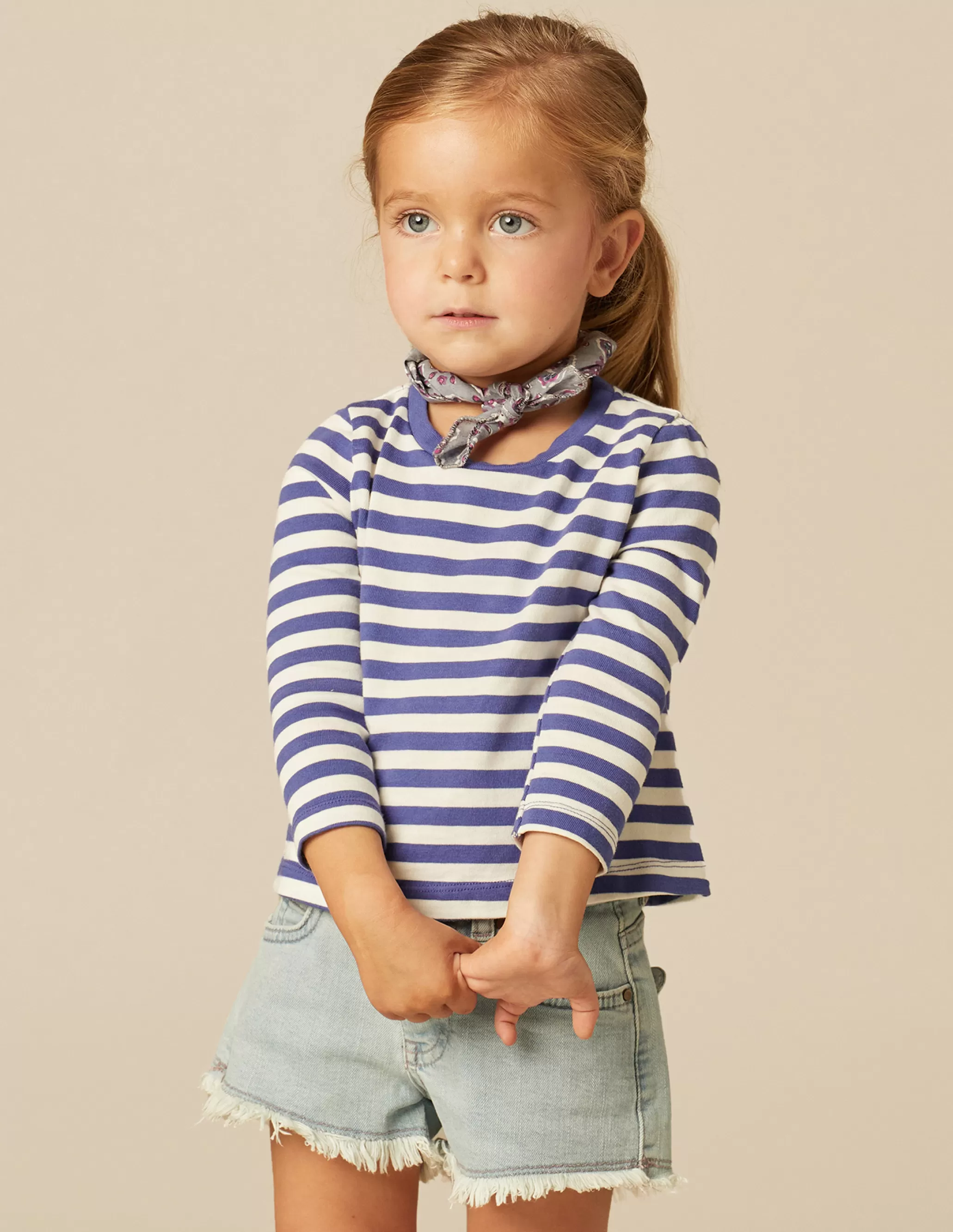 Nicoli BLUE STRIPED LONG-SLEEVED T-SHIRT< T-shirts