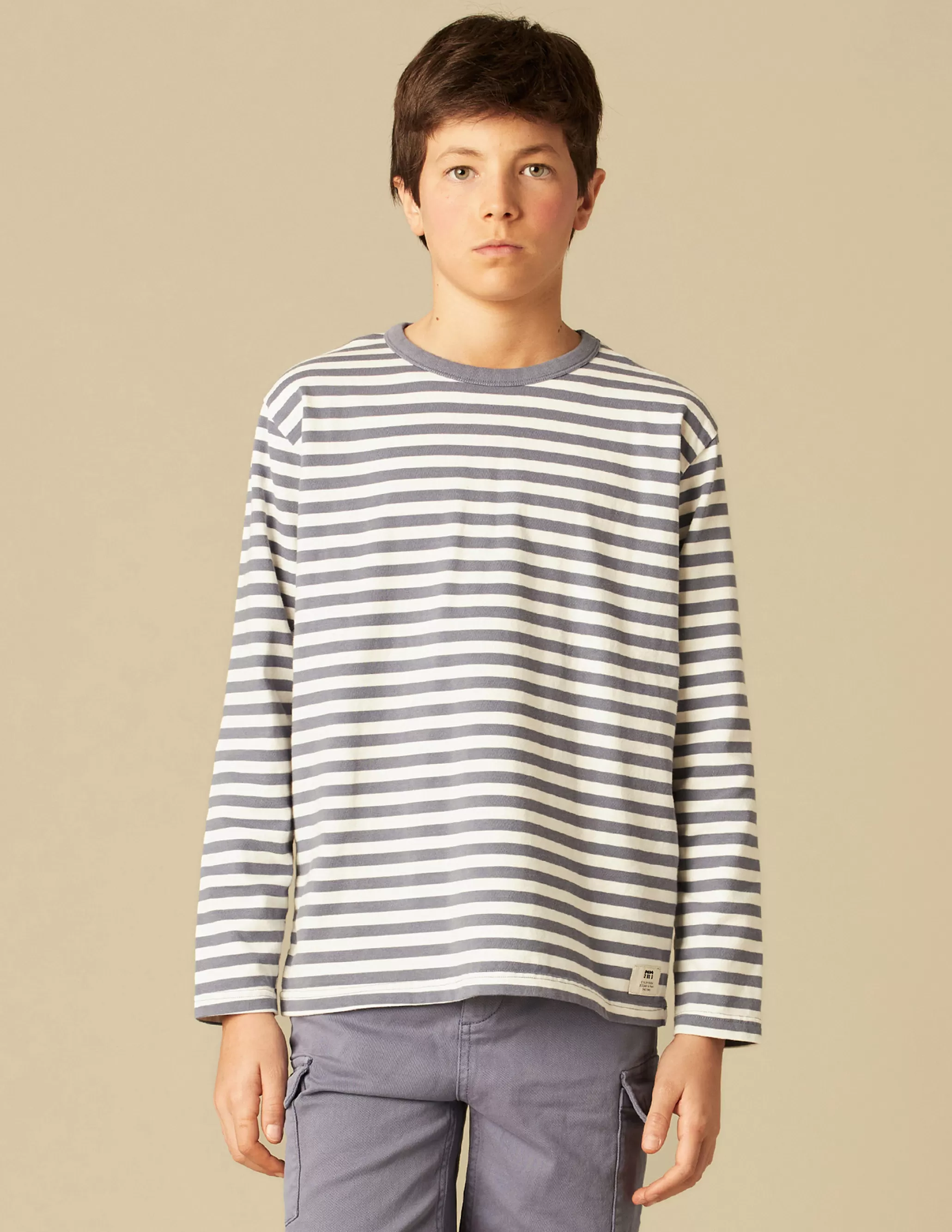 Nicoli BLUE STRIPED LONG-SLEEVED T-SHIRT< T-shirts