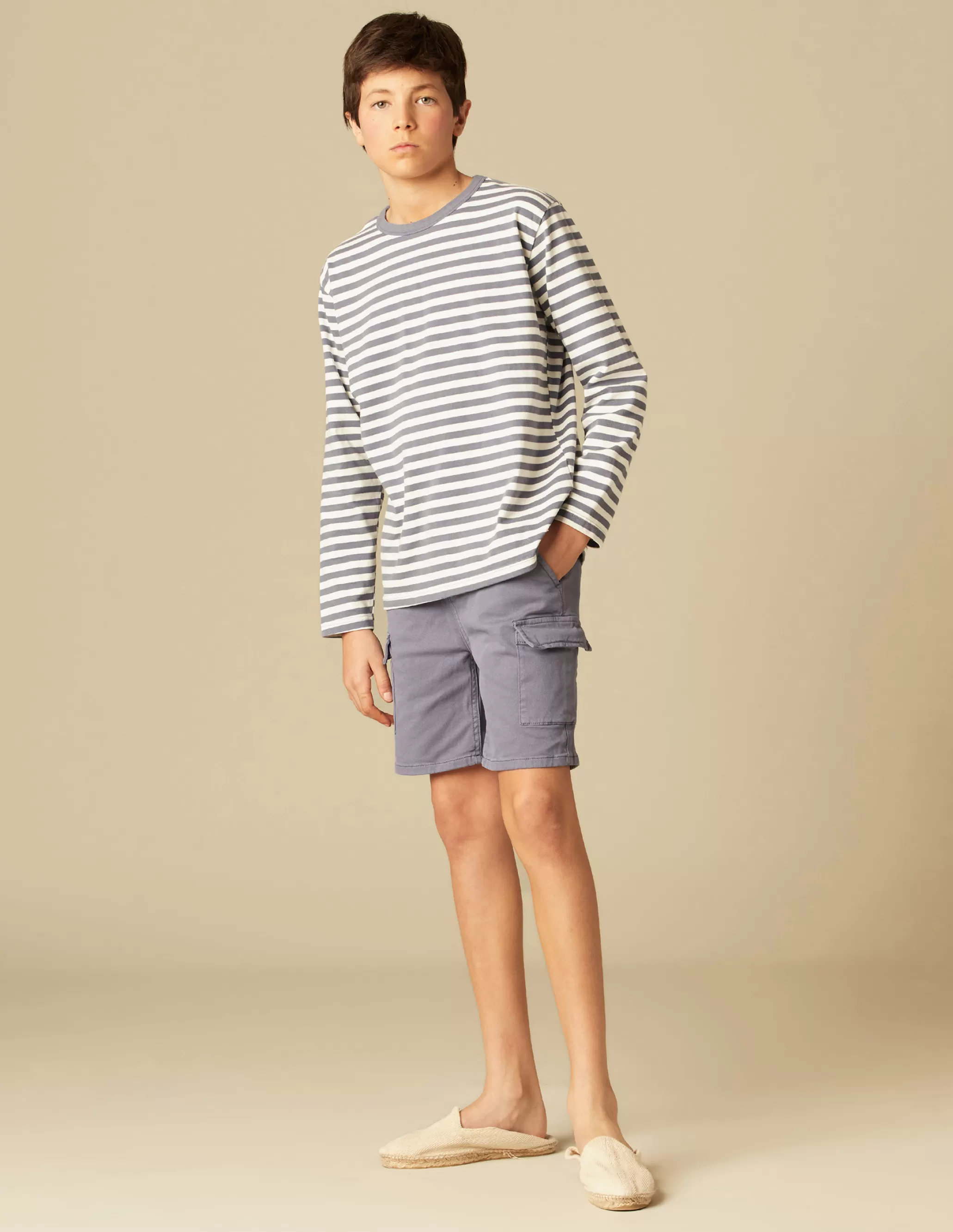 Nicoli BLUE STRIPED LONG-SLEEVED T-SHIRT< T-shirts