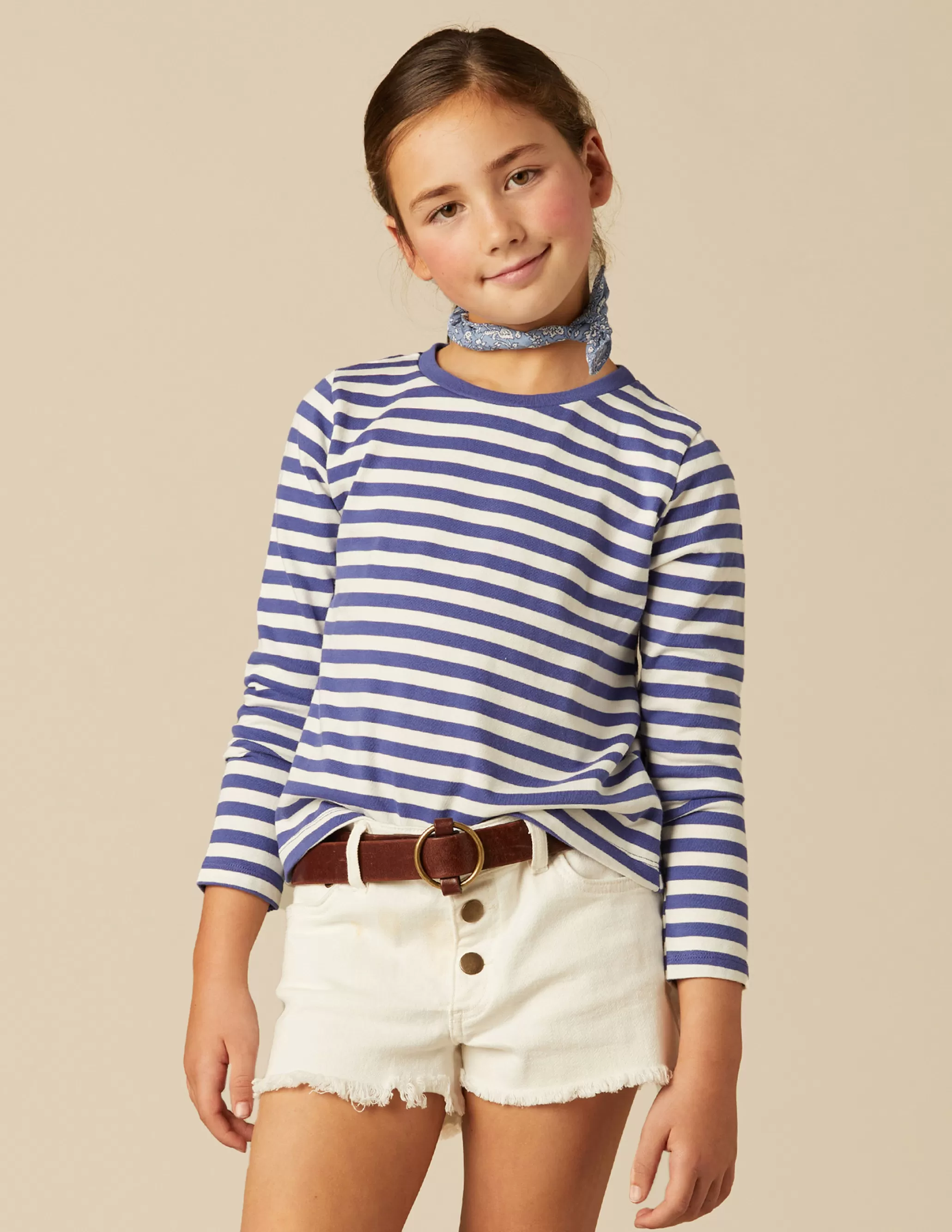 Nicoli BLUE STRIPED LONG-SLEEVED T-SHIRT< T-shirts