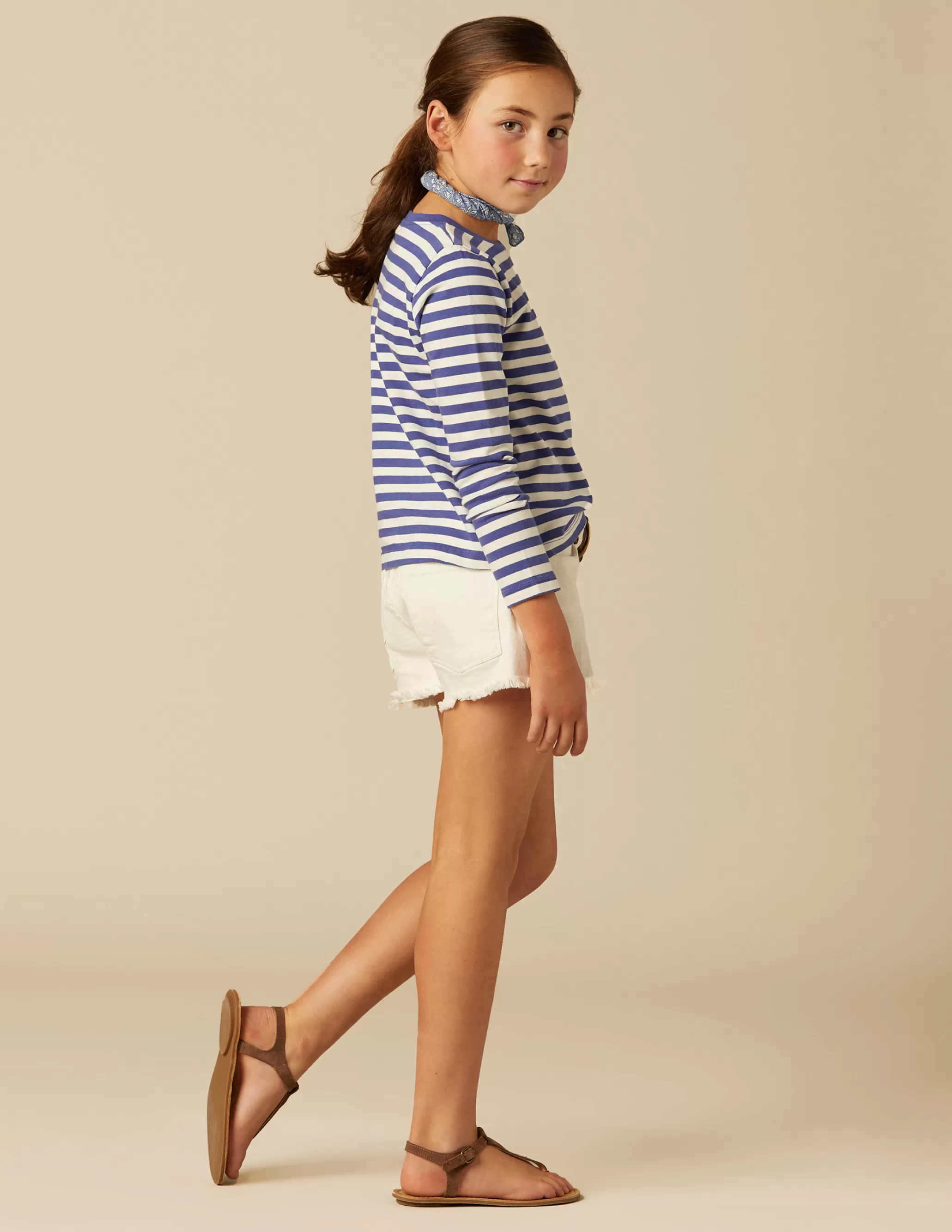 Nicoli BLUE STRIPED LONG-SLEEVED T-SHIRT< T-shirts