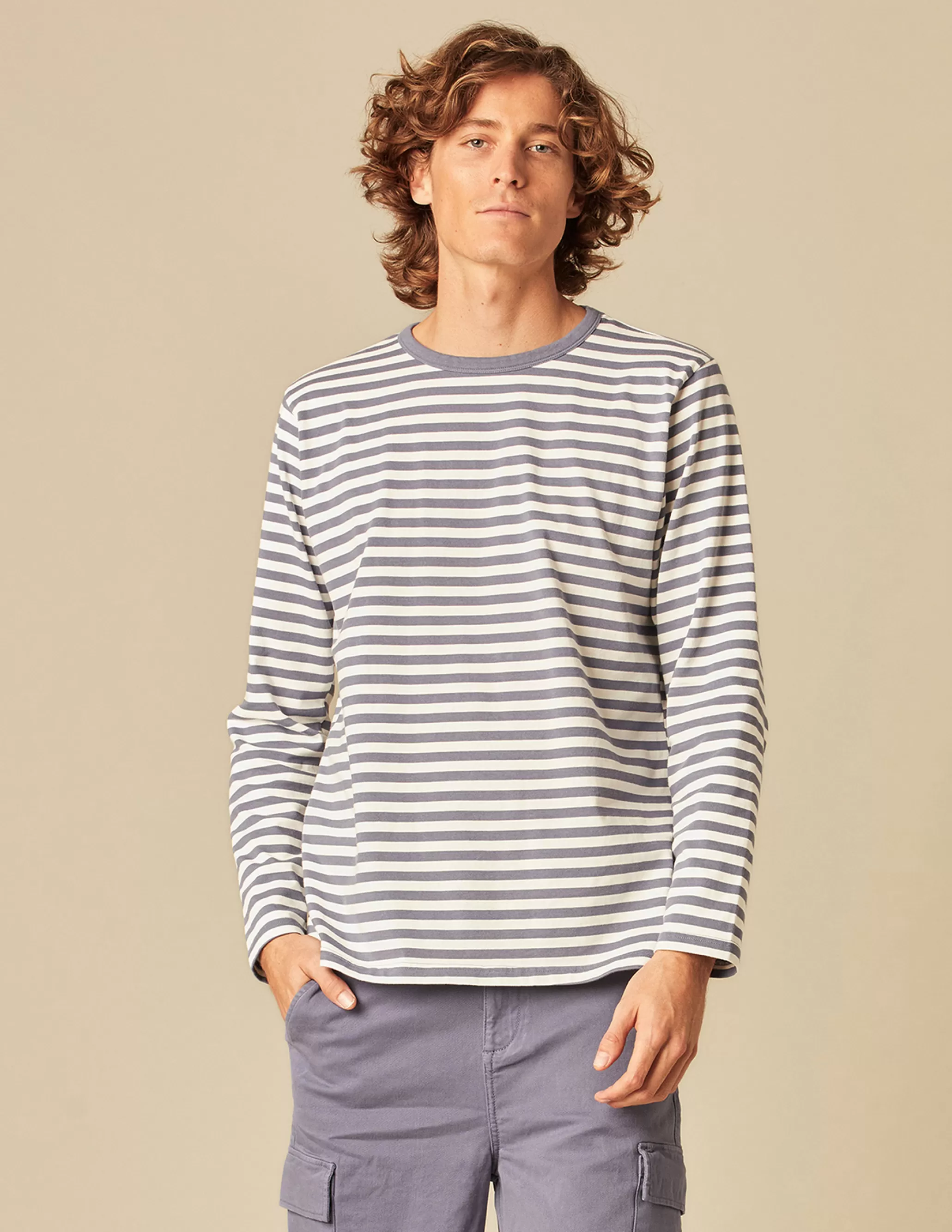 Nicoli BLUE STRIPED LONG-SLEEVED T-SHIRT< T-Shirts