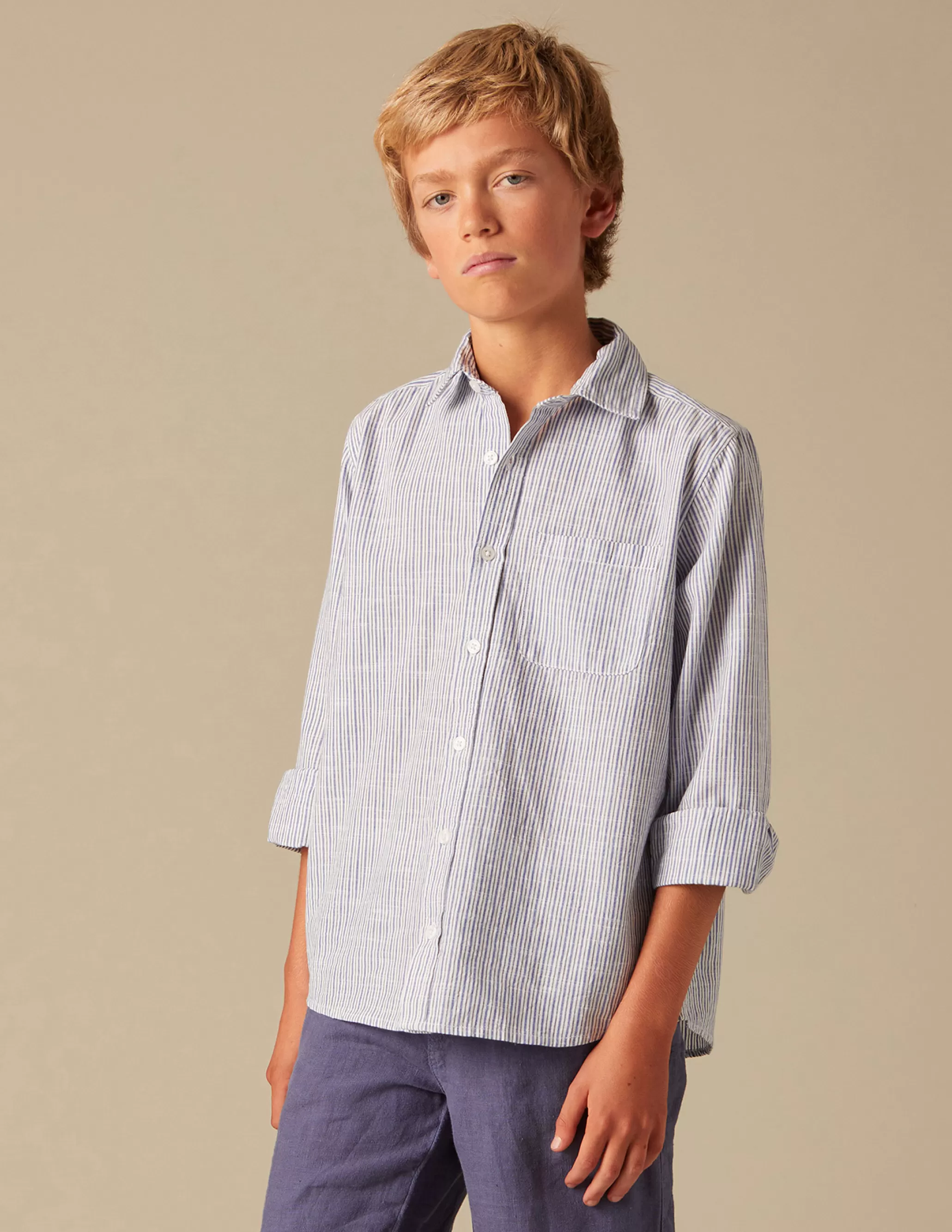 Nicoli BLUE STRIPED SHIRT< Shirts