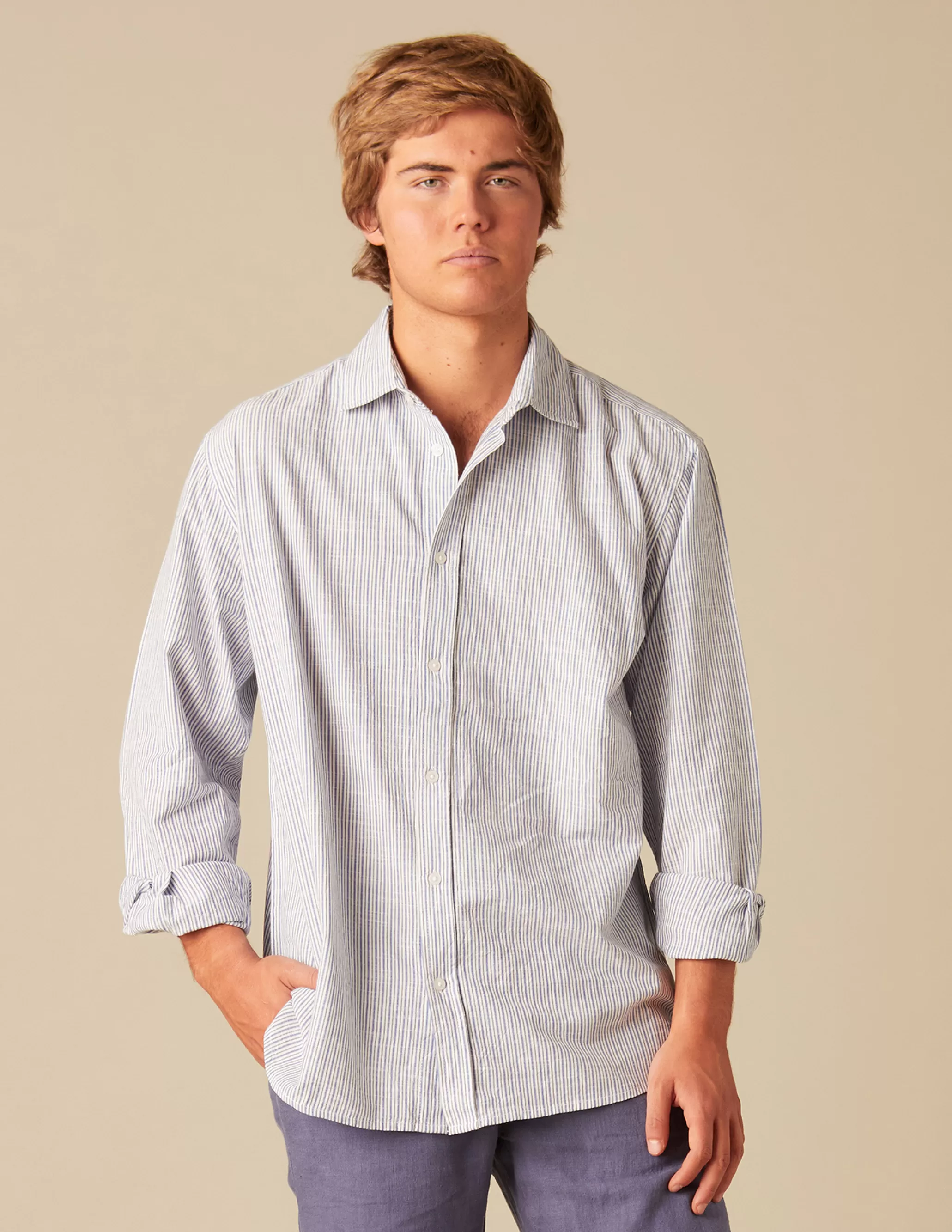 Nicoli BLUE STRIPED SHIRT< Shirts