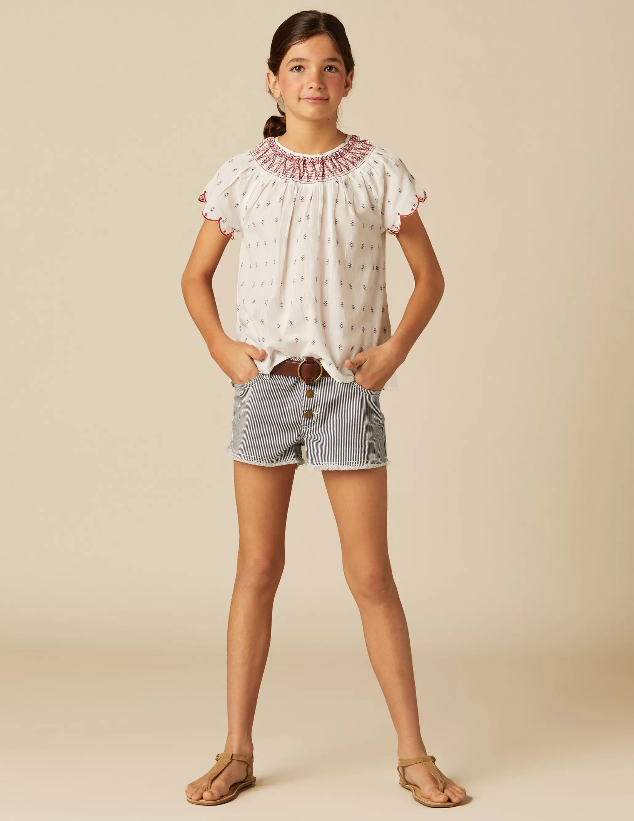 Nicoli BLUE STRIPED SHORTS< Denim | Shorts