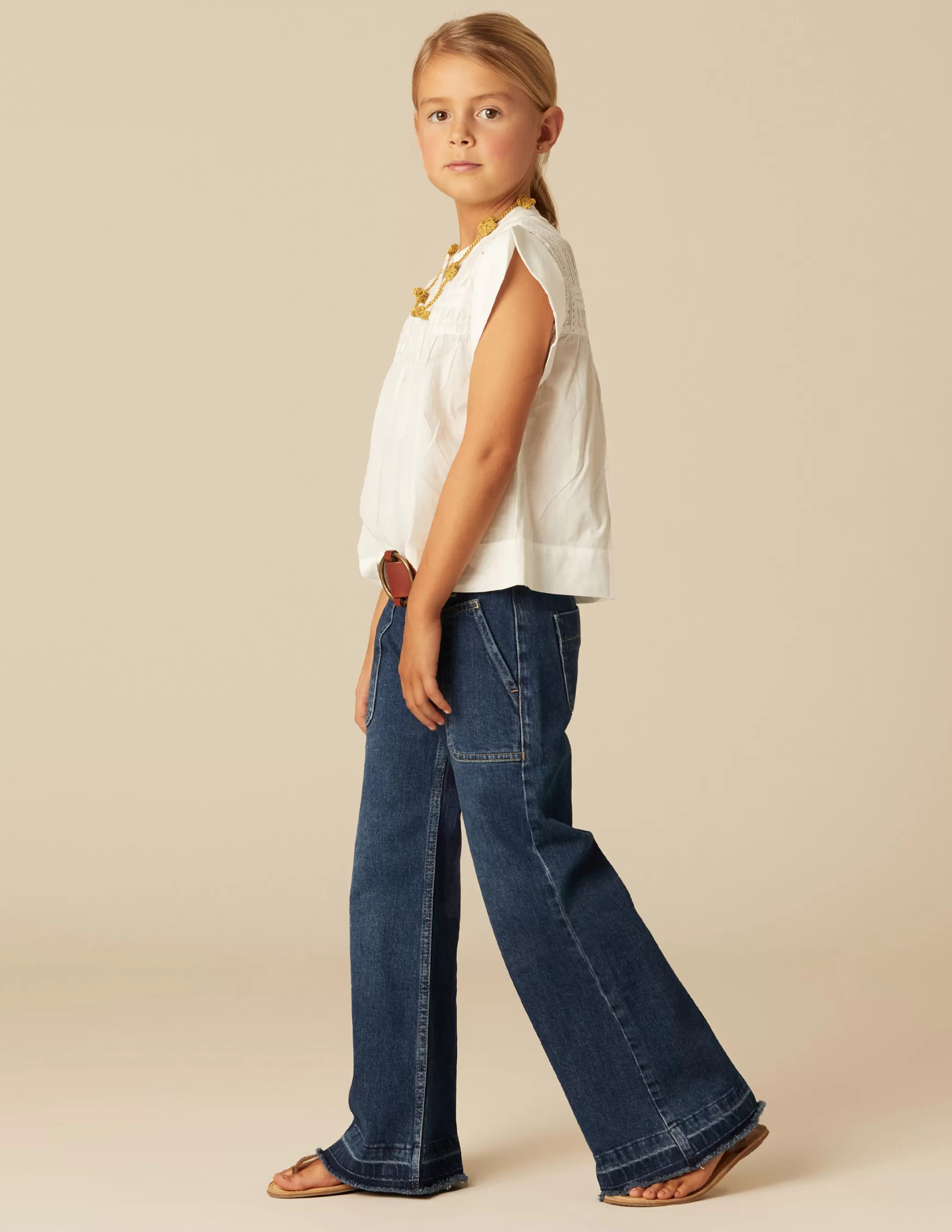 Nicoli BLUE WIDE LEG JEANS< Trousers | Denim