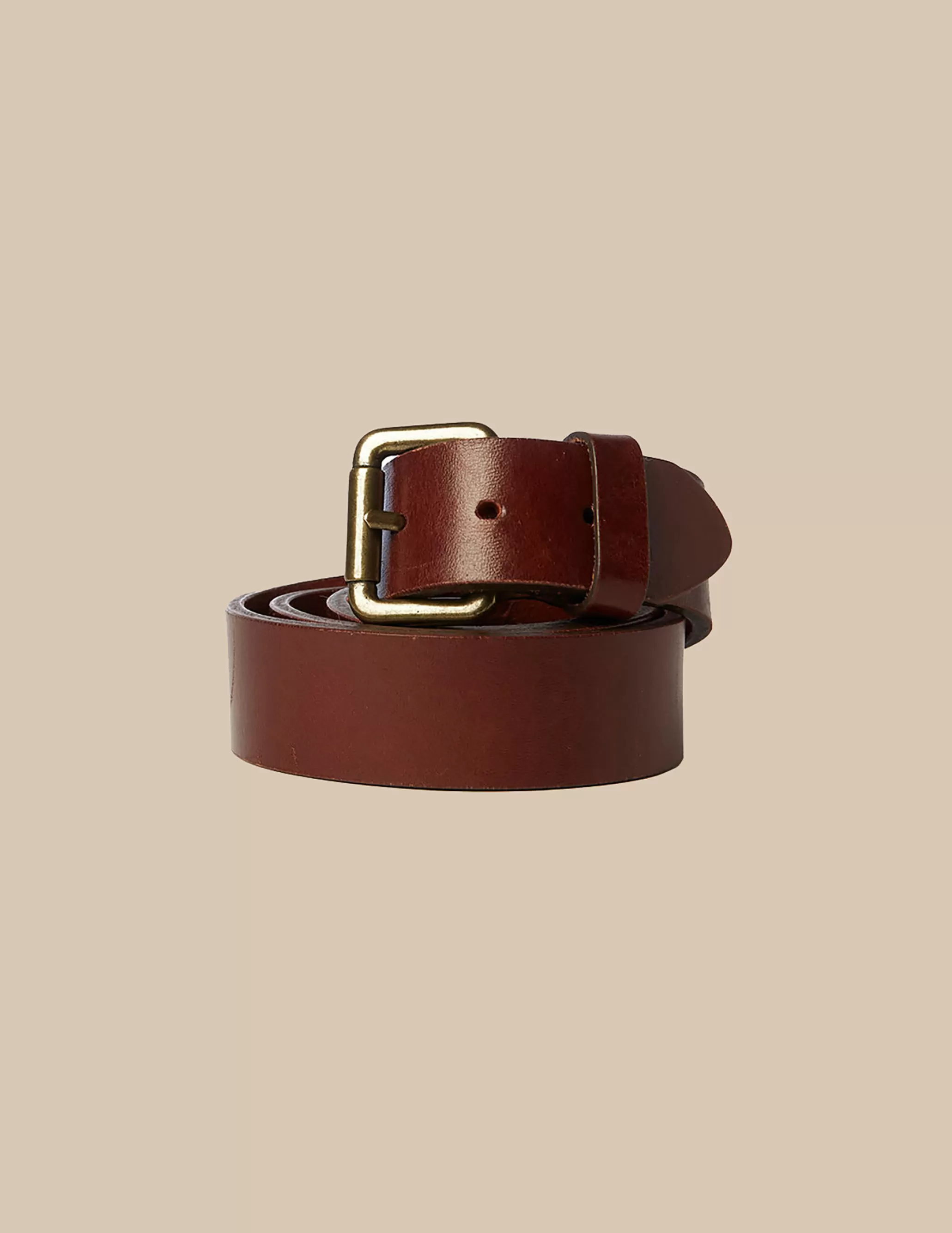 Nicoli Brown Belt Gold Buckle< Belts