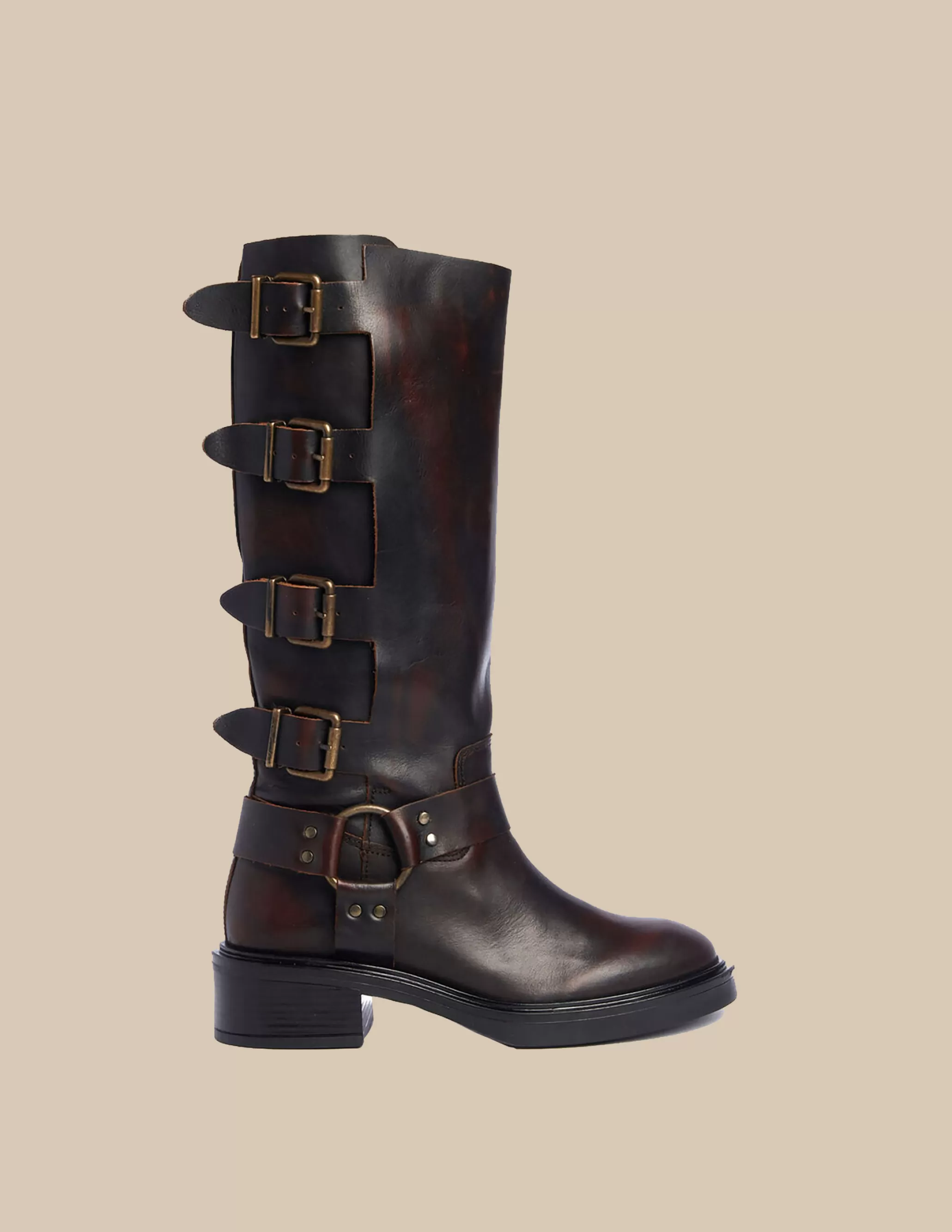 Nicoli Brown Boots With Buckles< Shoes