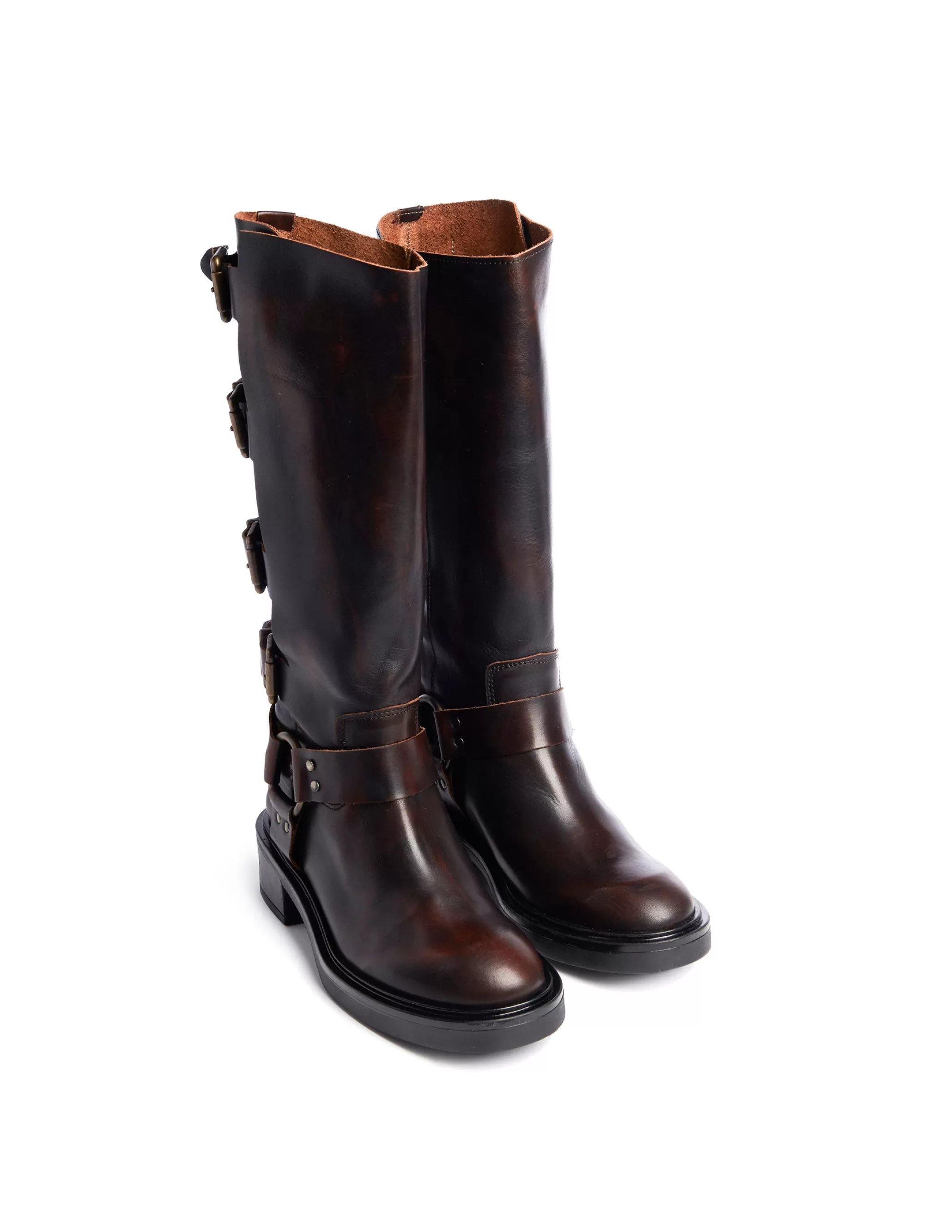 Nicoli Brown Boots With Buckles< Shoes