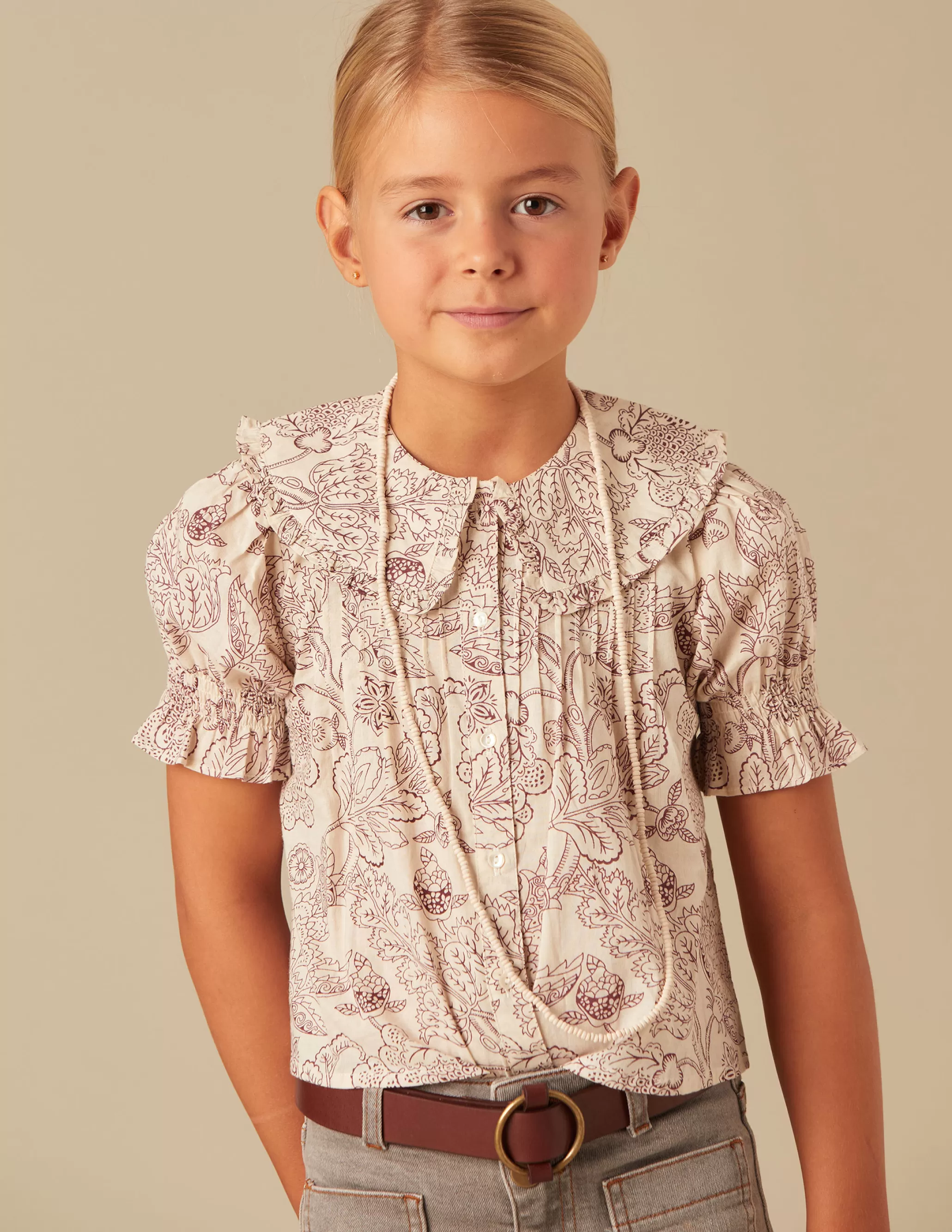 Nicoli BROWN FLOWER SHIRT< Shirts