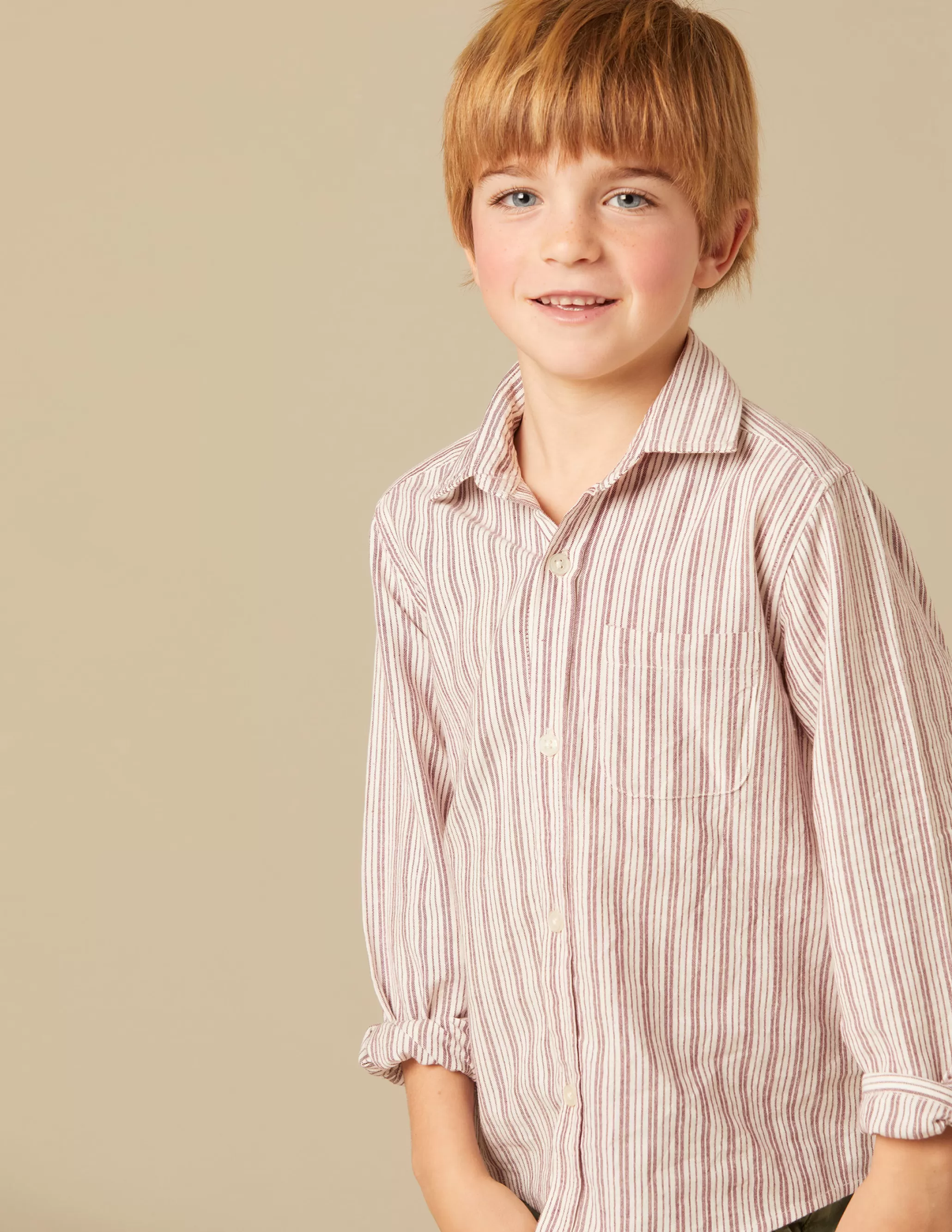 Nicoli BROWN STRIPED SHIRT<BOY Shirts