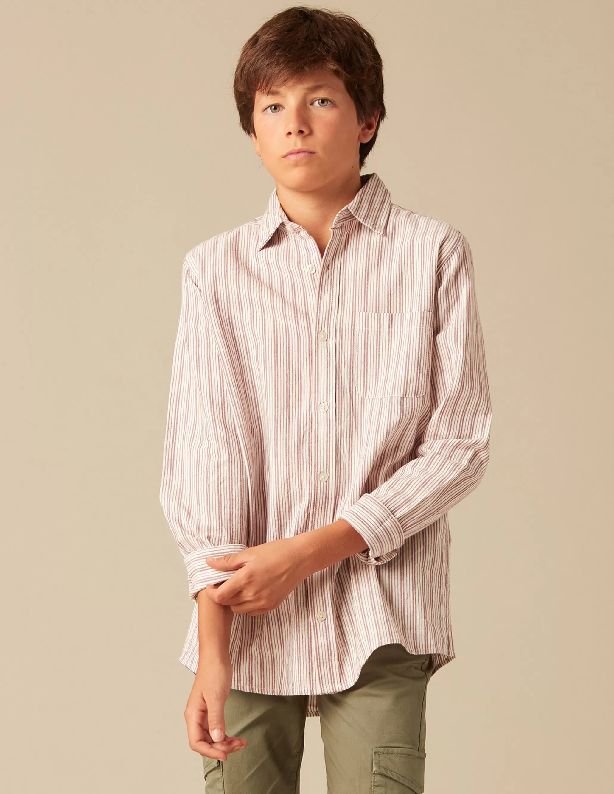 Nicoli BROWN STRIPED SHIRT< Shirts