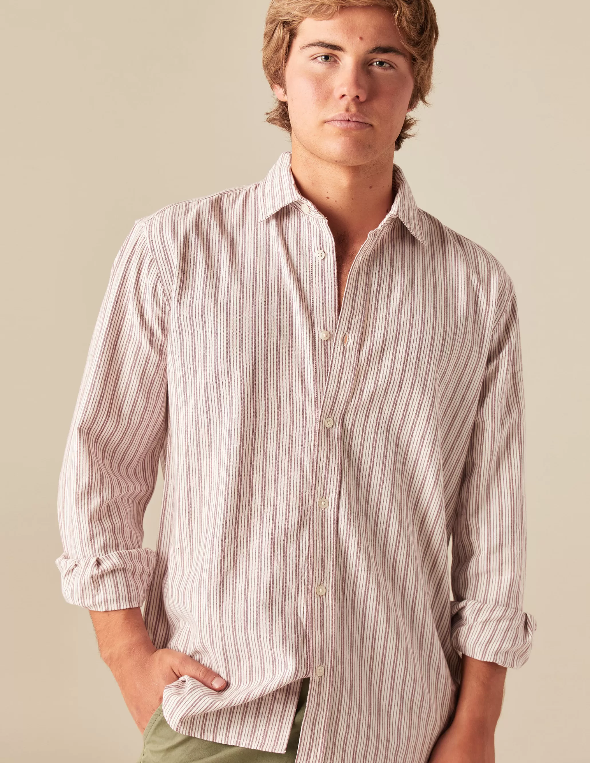 Nicoli BROWN STRIPED SHIRT< Shirts