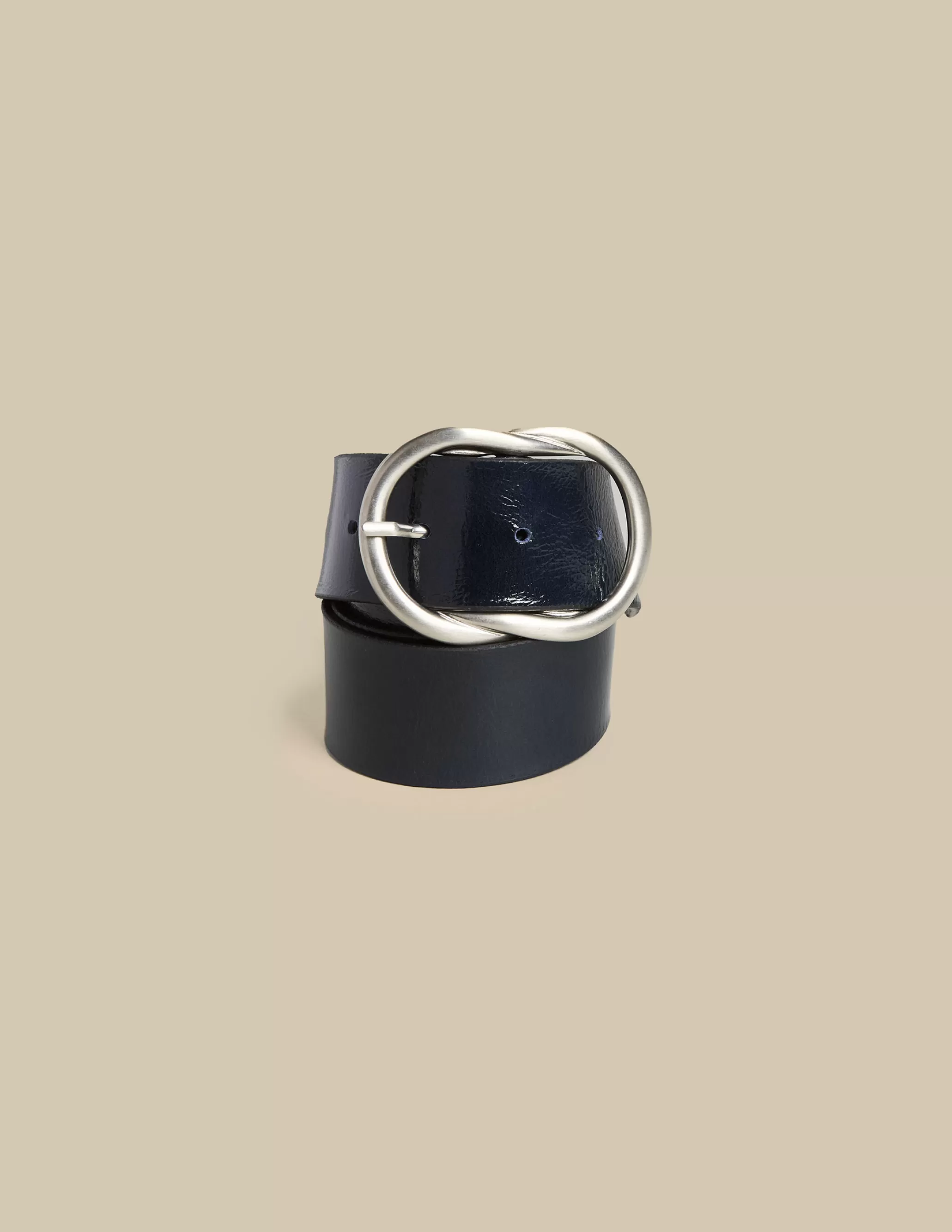 Nicoli Dark Blue Glossy Belt< Belts